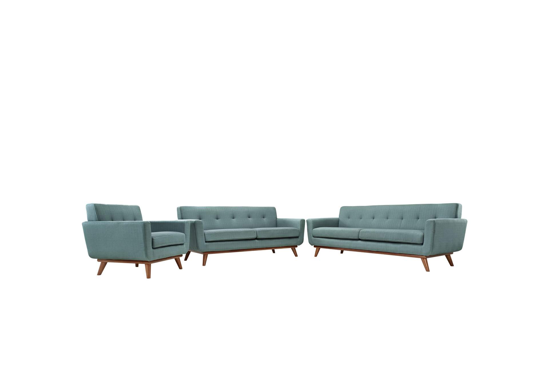 Laguna Engage Sofa Loveseat and Armchair [Set of 3],Modway