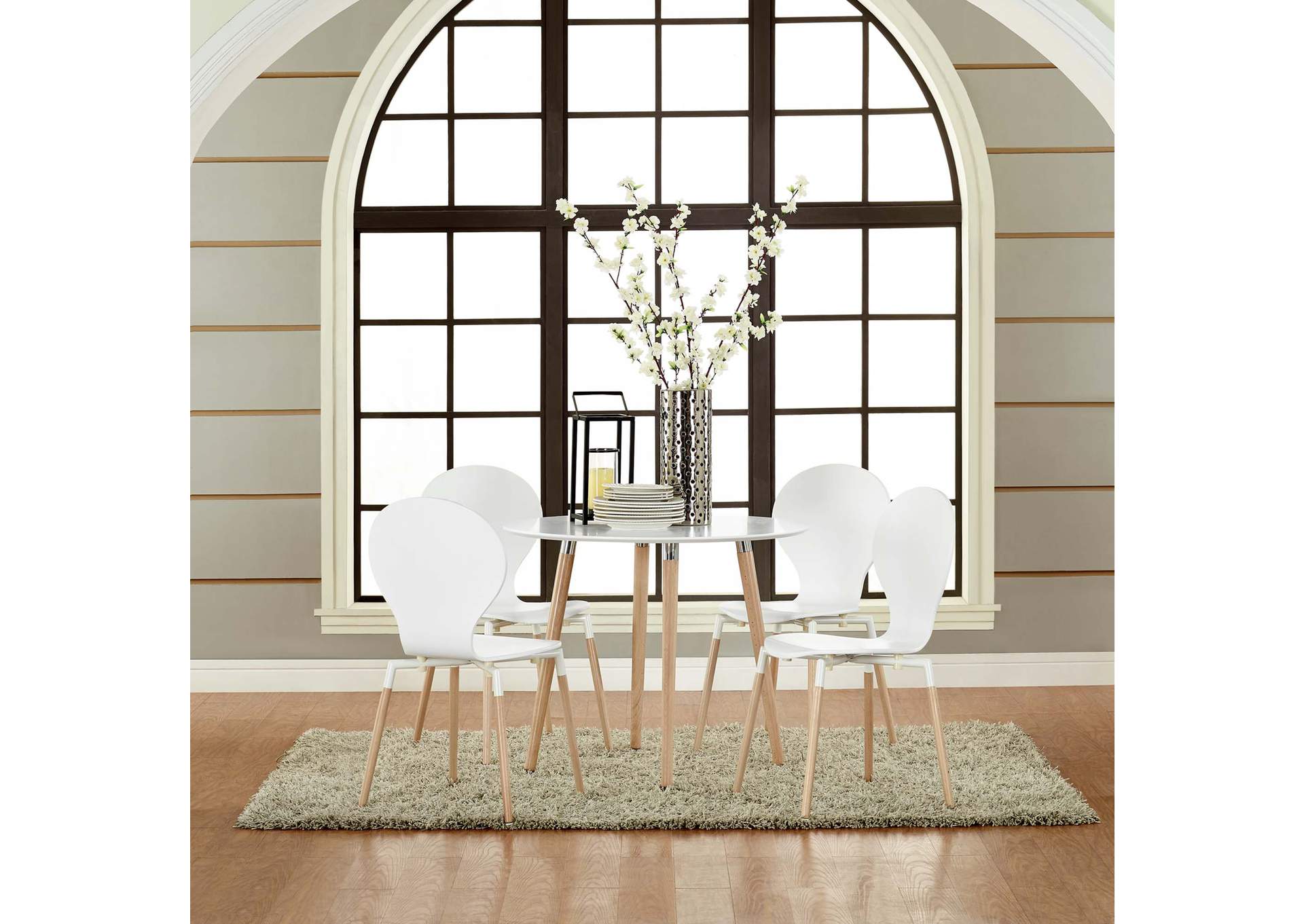 White Path Dining Chair [Set of 4],Modway