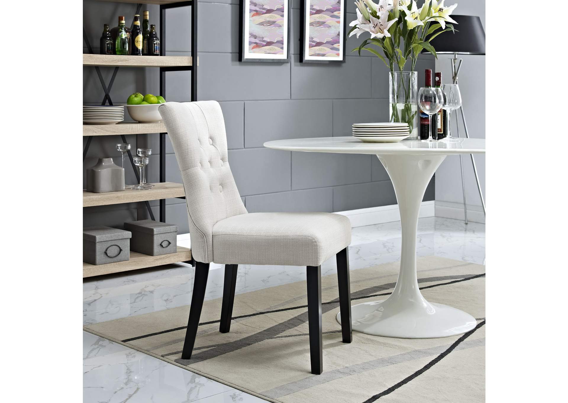 Beige Silhouette Dining Side Chair,Modway