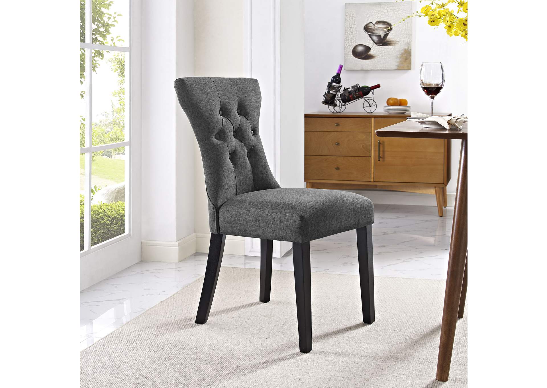 Gray Silhouette Dining Side Chair,Modway