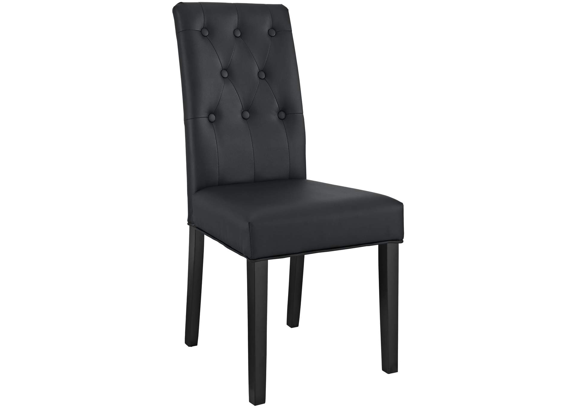 Black Confer Dining Vinyl Side Chair,Modway