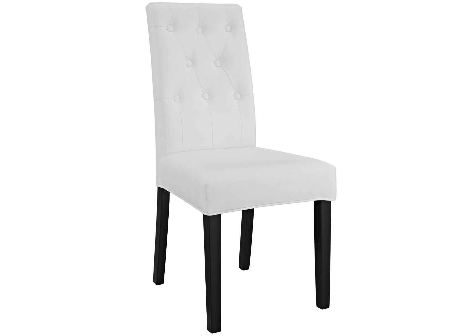 White Confer Dining Vinyl Side Chair,Modway