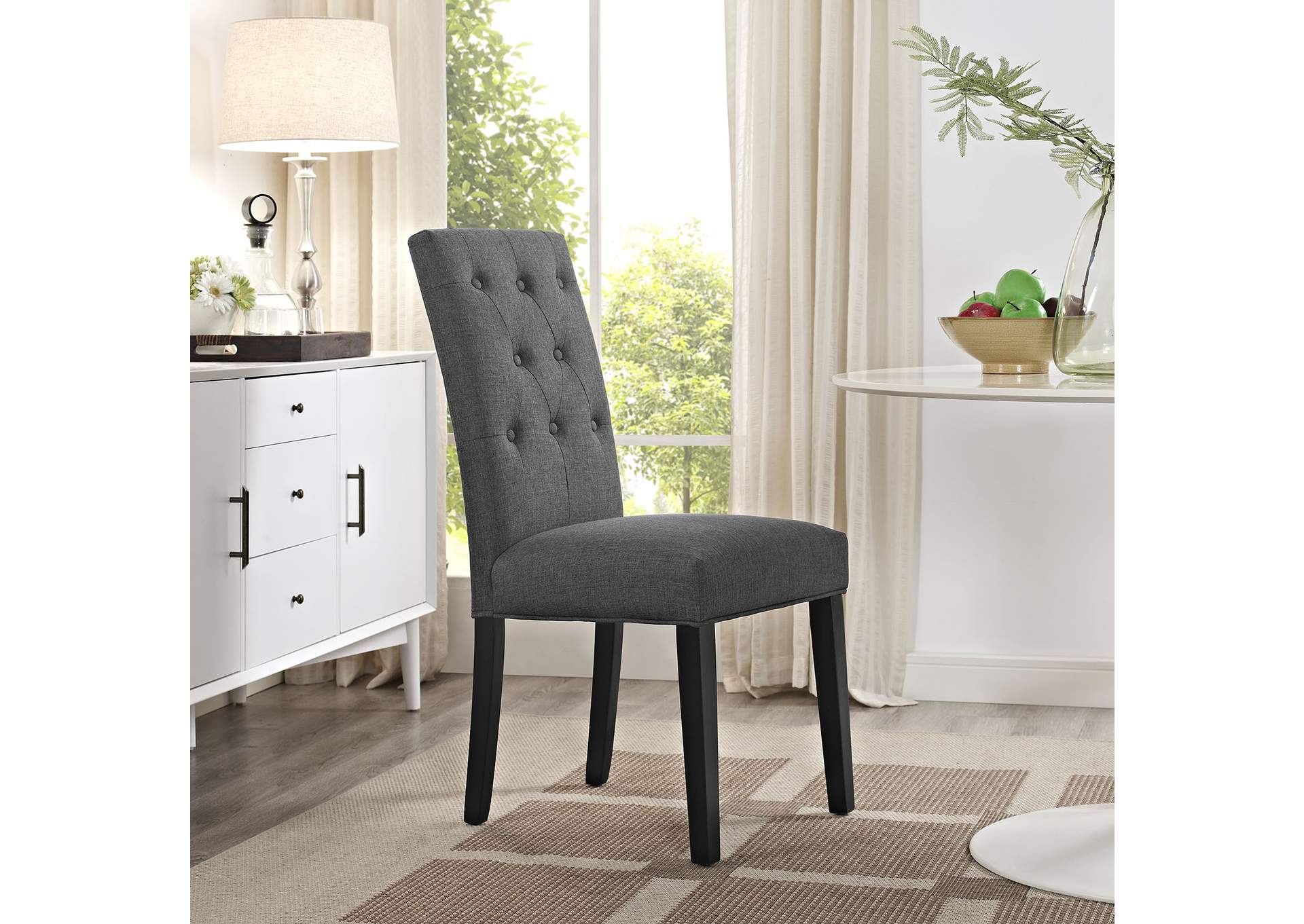 Gray Confer Dining Fabric Side Chair,Modway