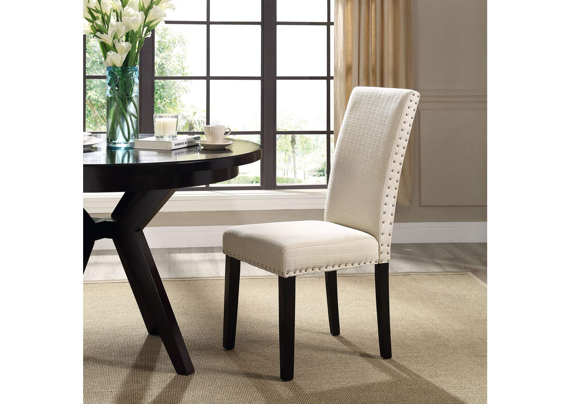 Beige Parcel Dining Upholstered Fabric Side Chair,Modway