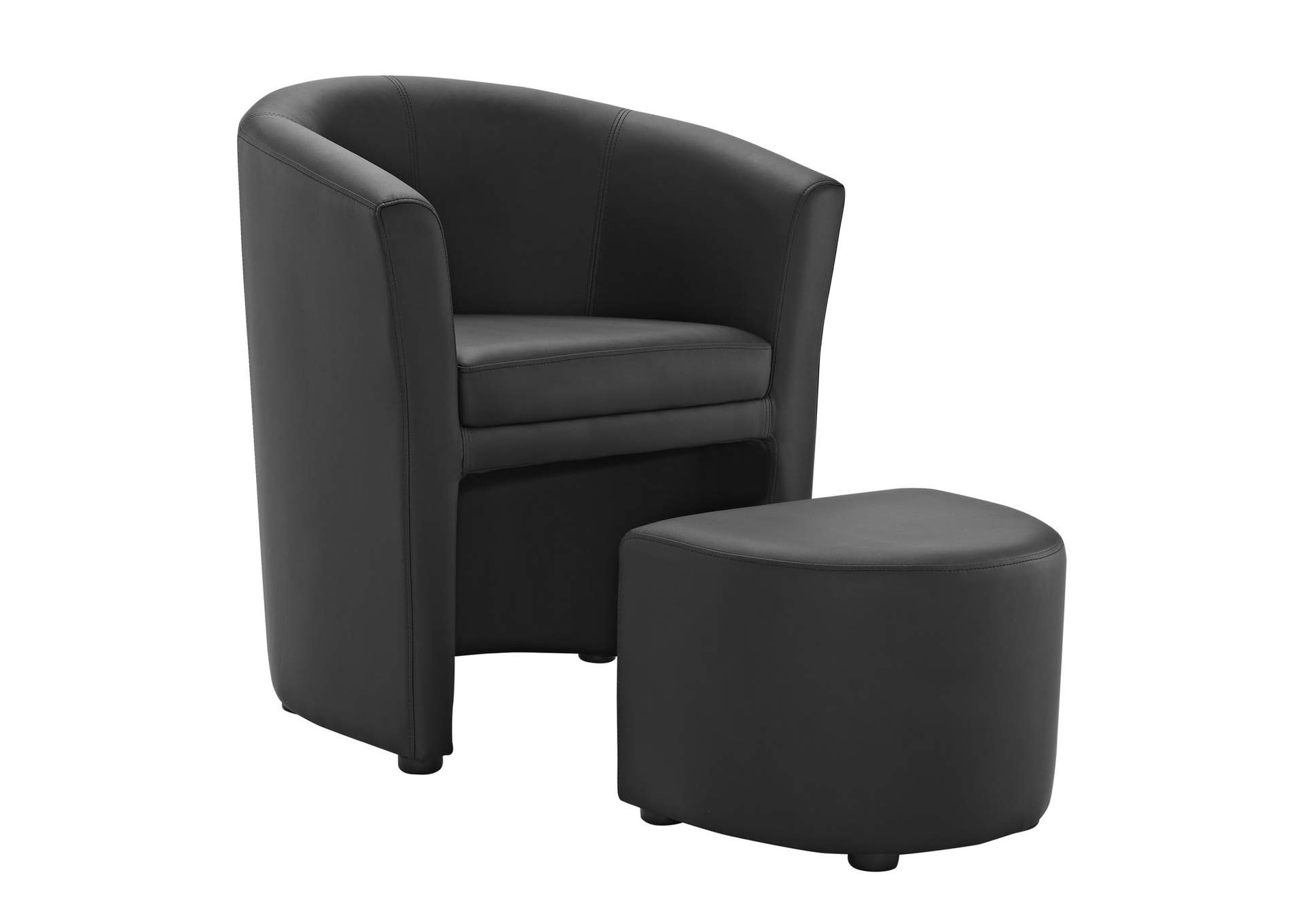 Black Divulge Armchair and Ottoman,Modway