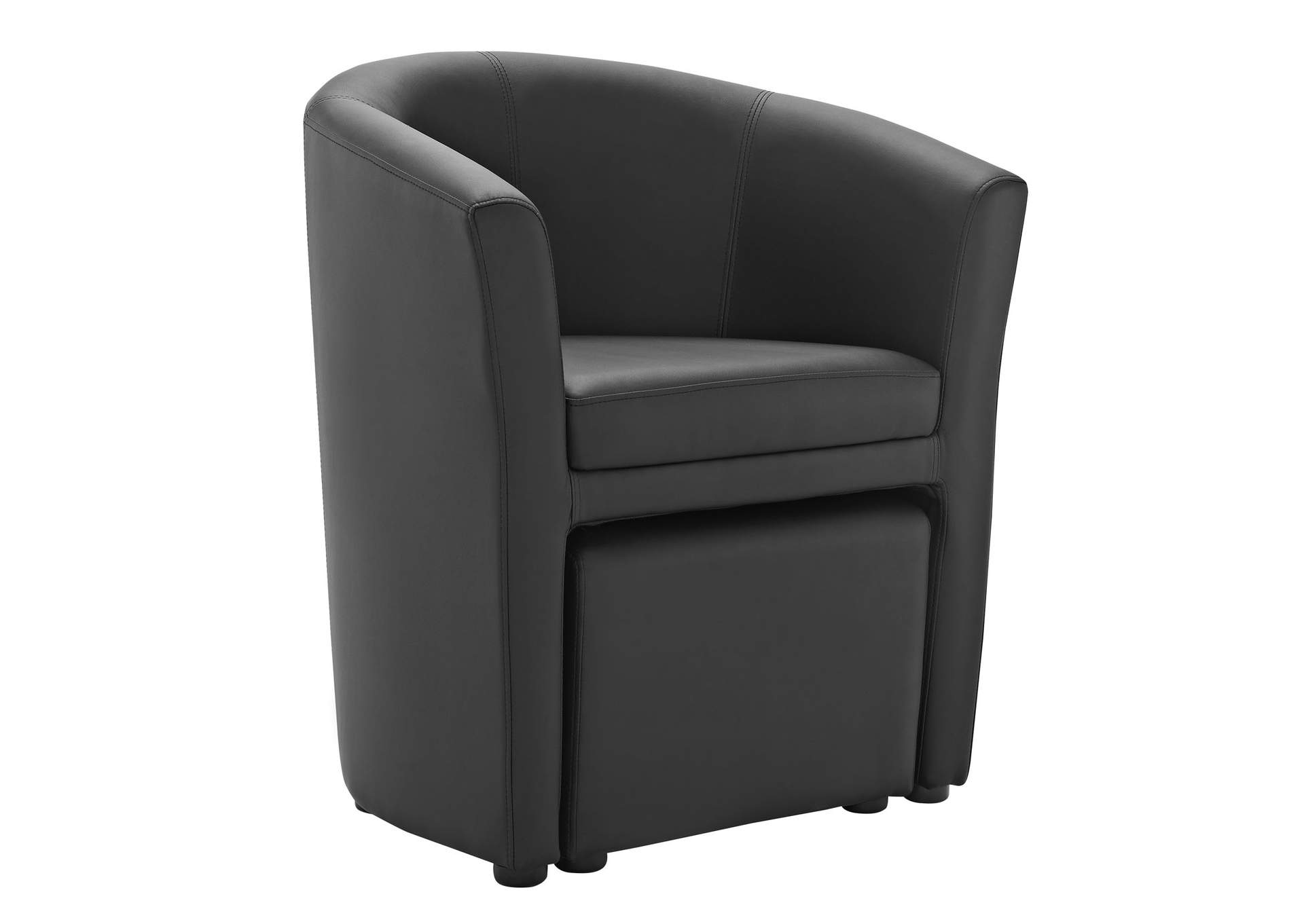 Black Divulge Armchair and Ottoman,Modway