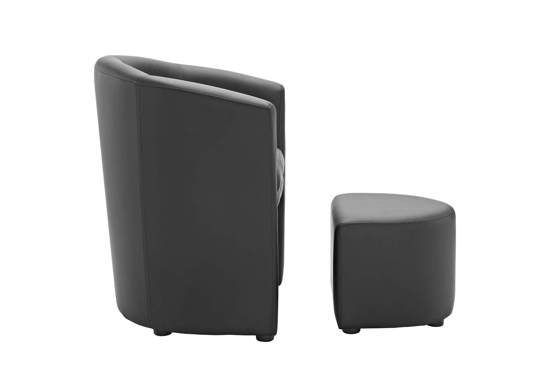 Black Divulge Armchair and Ottoman,Modway