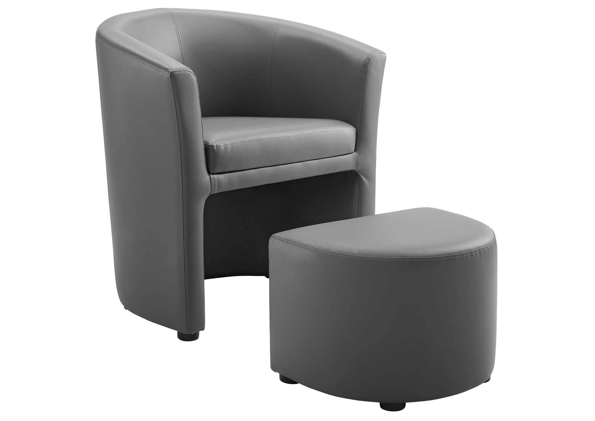 Gray Divulge Armchair and Ottoman,Modway