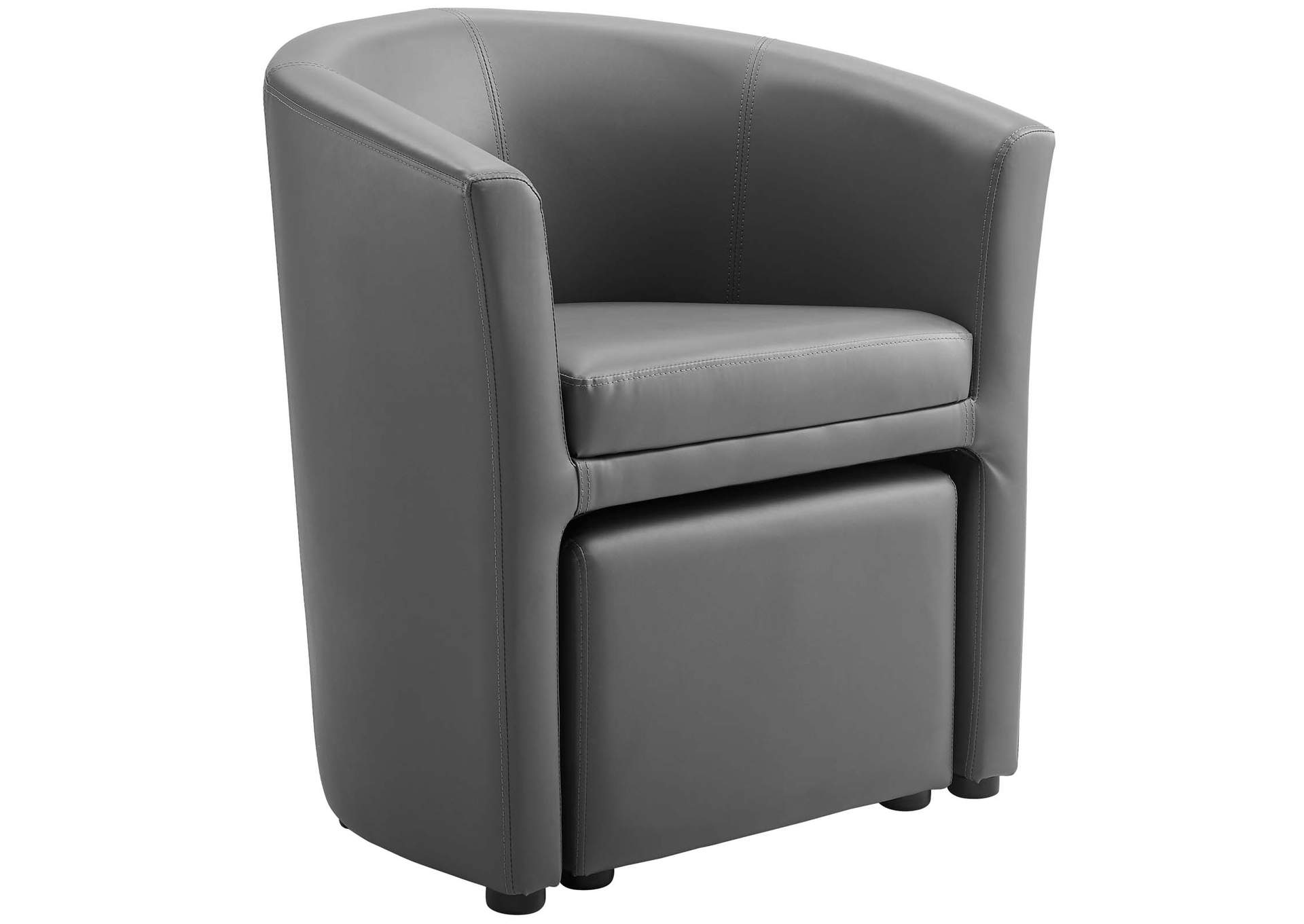 Gray Divulge Armchair and Ottoman,Modway