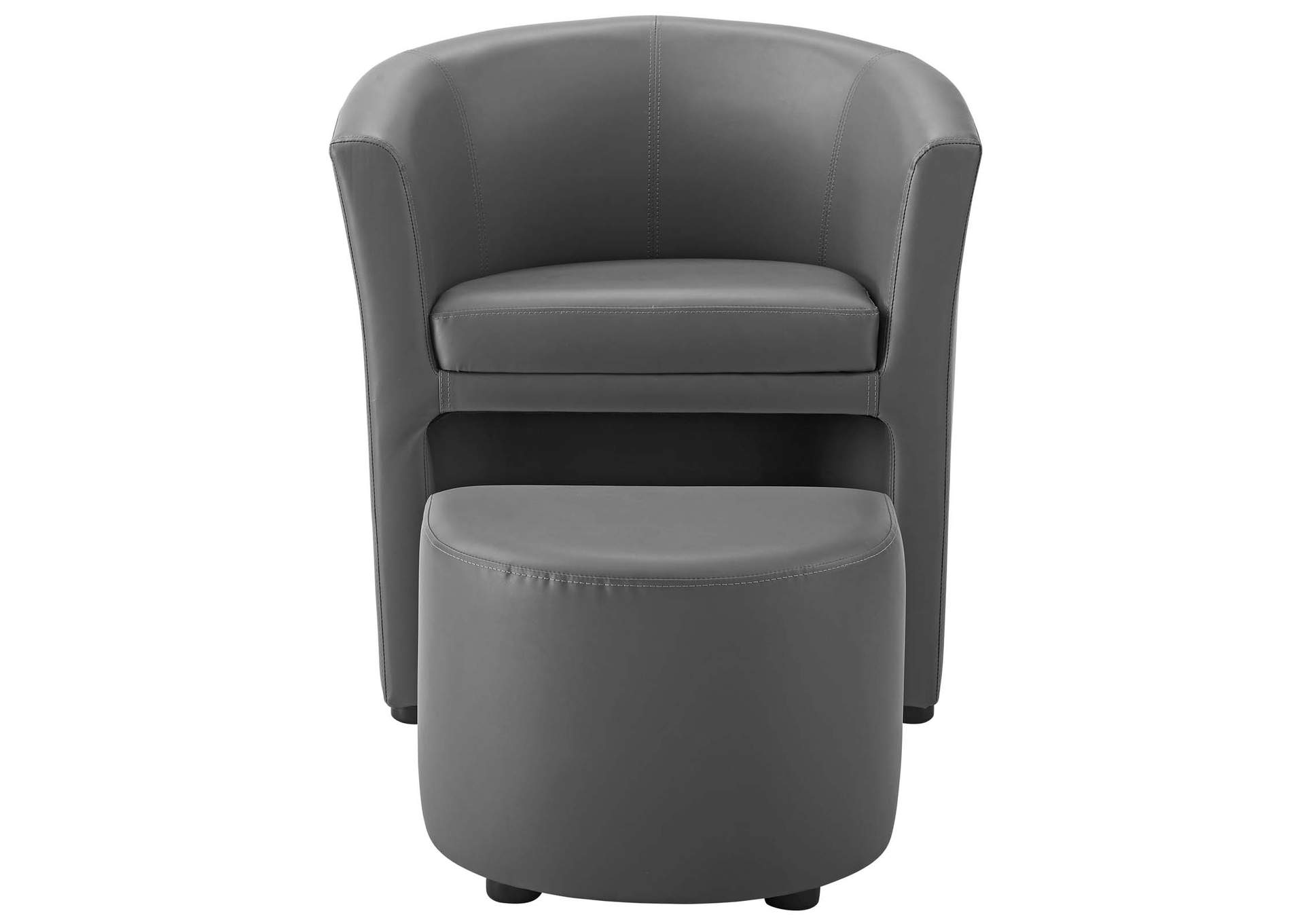 Gray Divulge Armchair and Ottoman,Modway