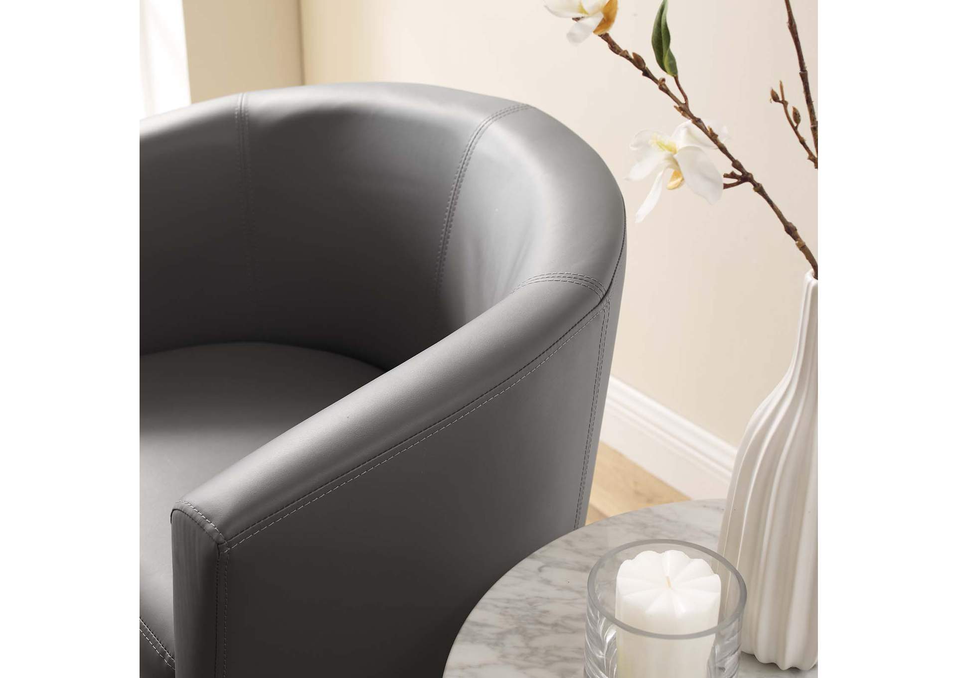 Gray Divulge Armchair and Ottoman,Modway