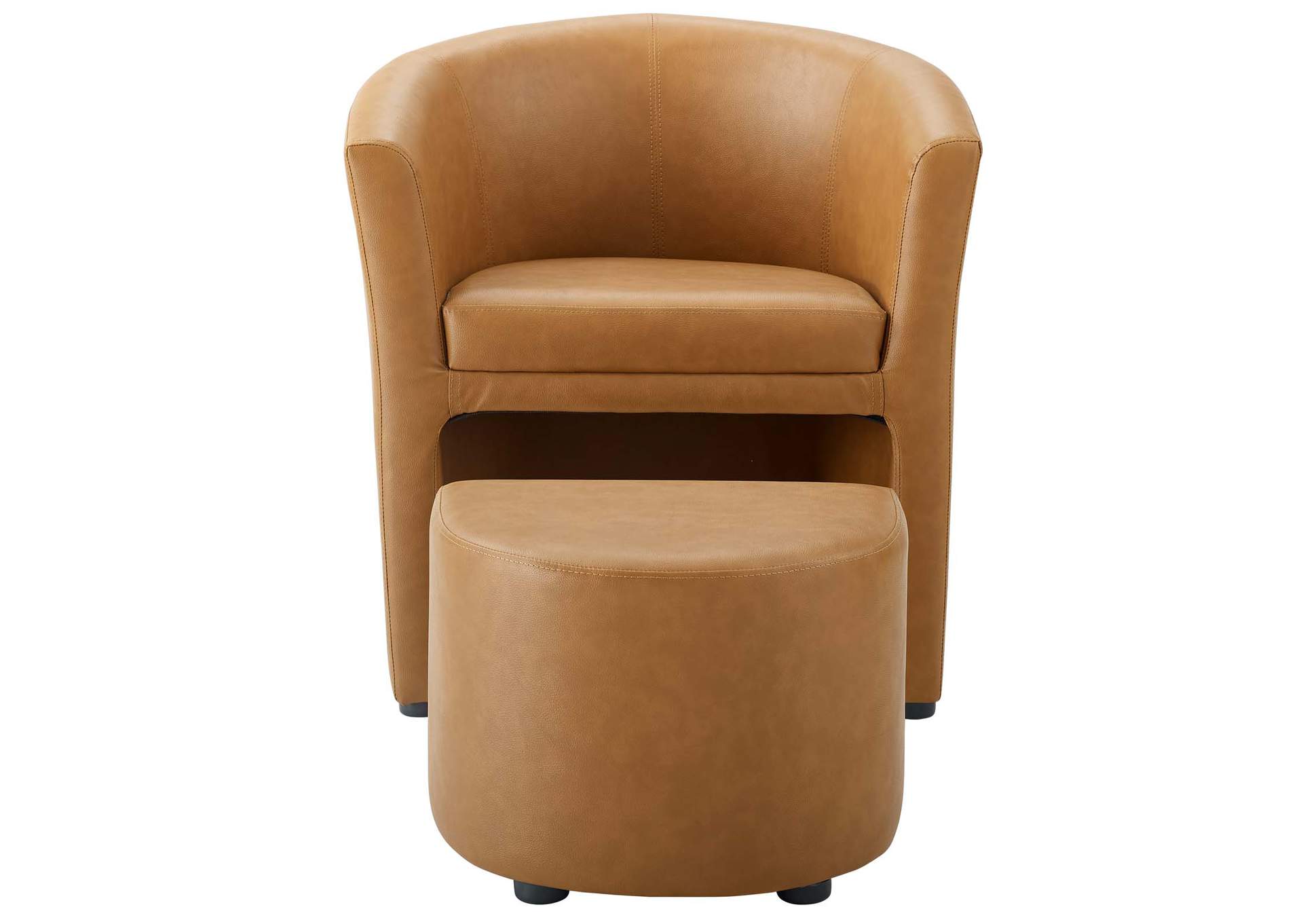 Tan Divulge Armchair and Ottoman,Modway