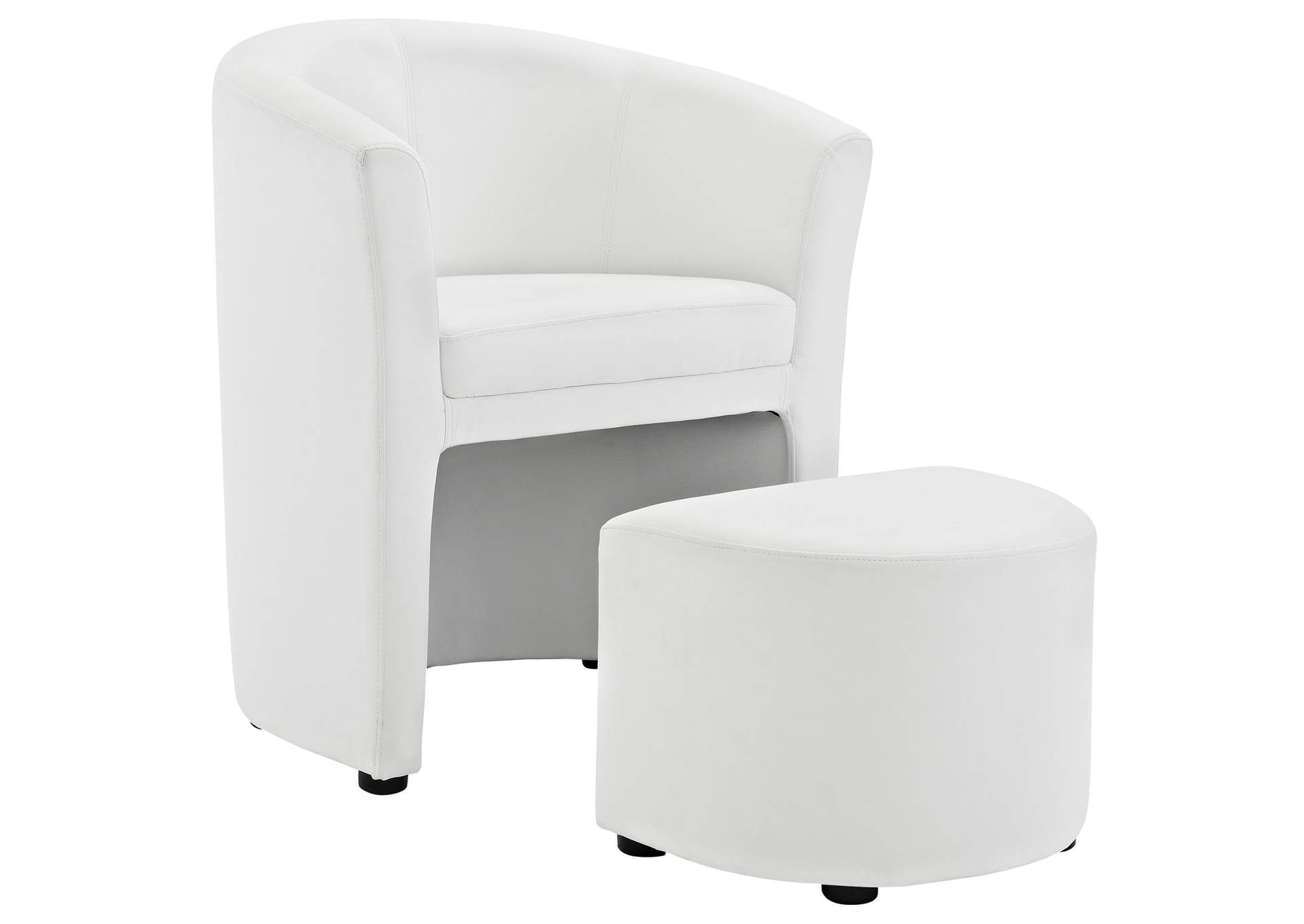 White Divulge Armchair and Ottoman,Modway