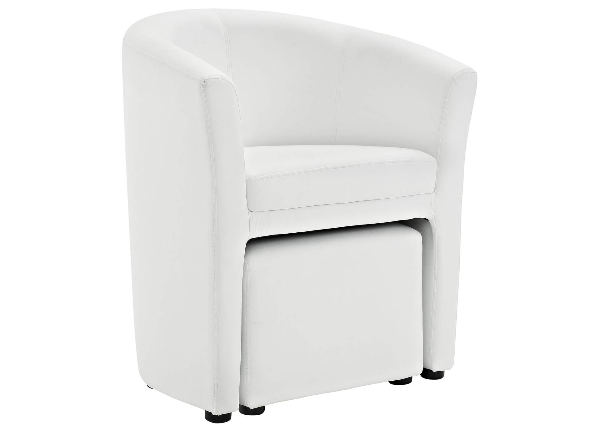 White Divulge Armchair and Ottoman,Modway