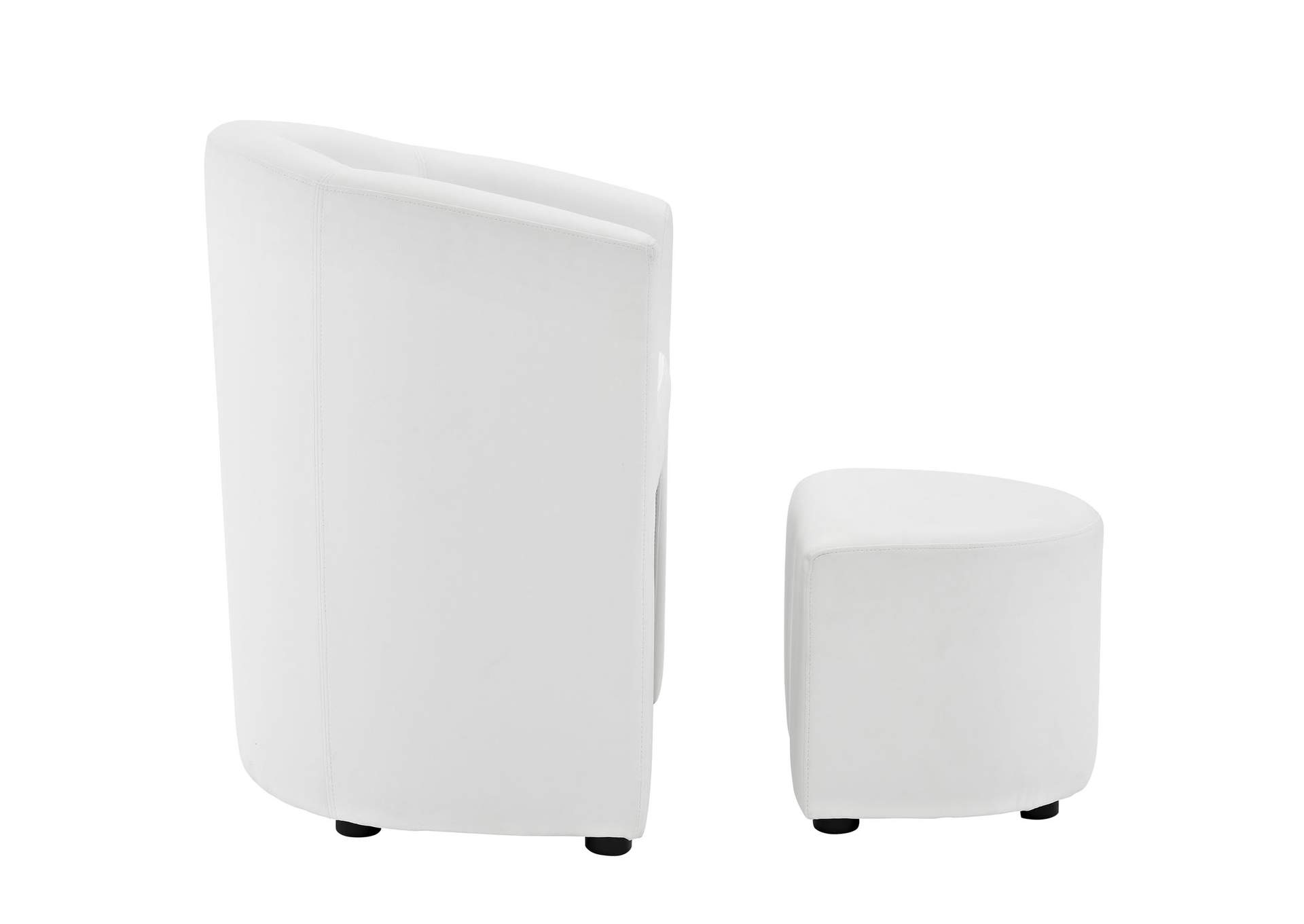 White Divulge Armchair and Ottoman,Modway