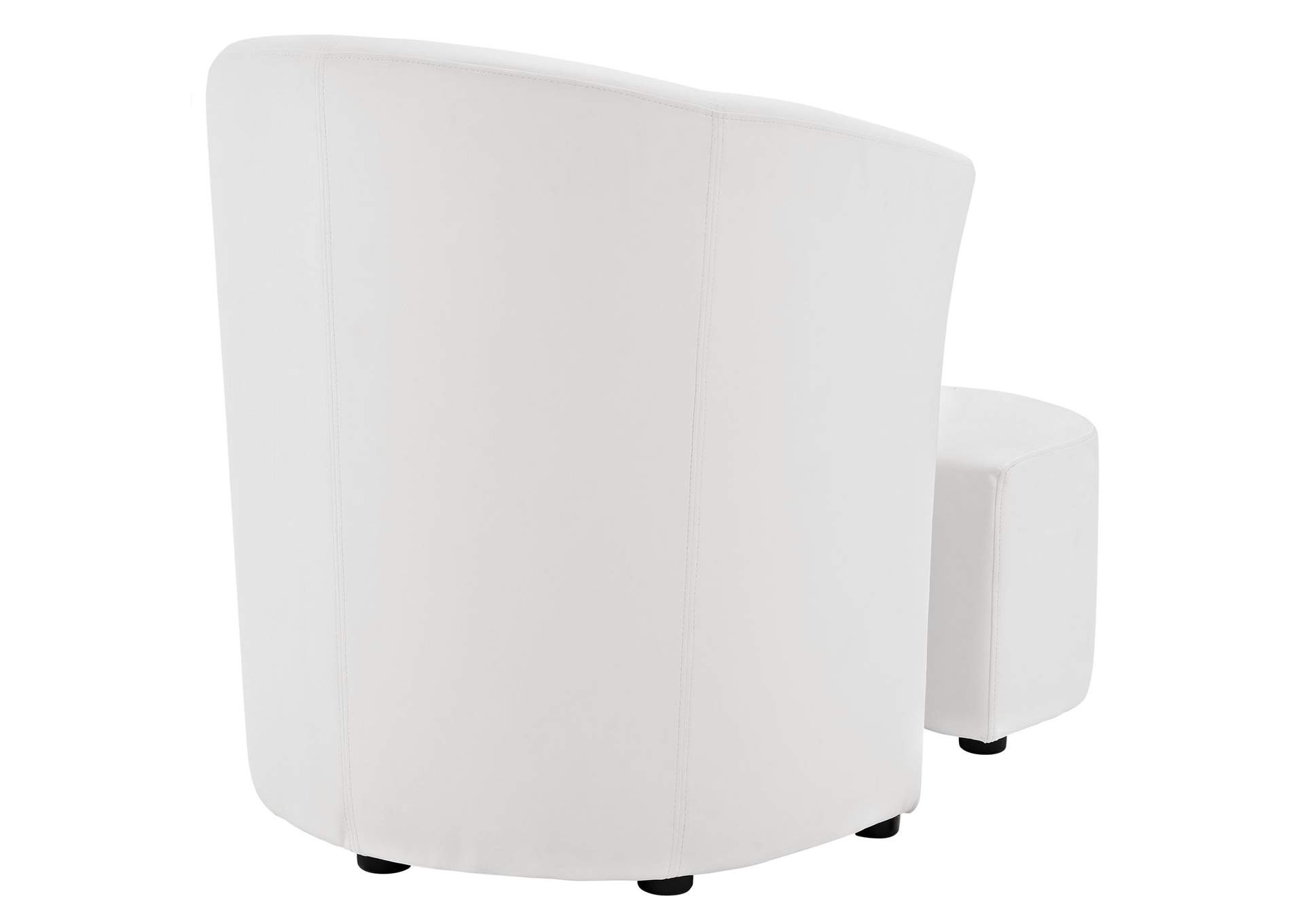 White Divulge Armchair and Ottoman,Modway