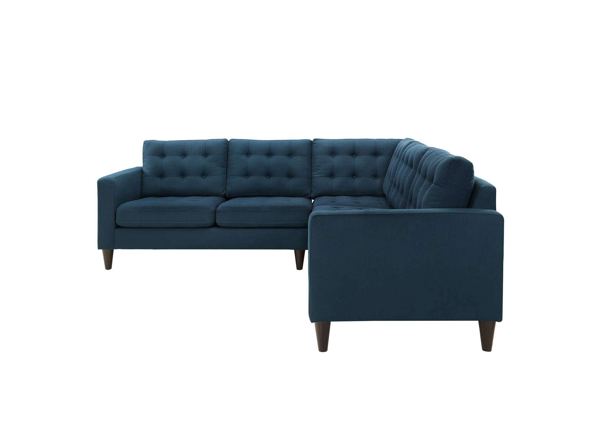 Azure Empress 3 Piece Upholstered Fabric Sectional Sofa Set,Modway