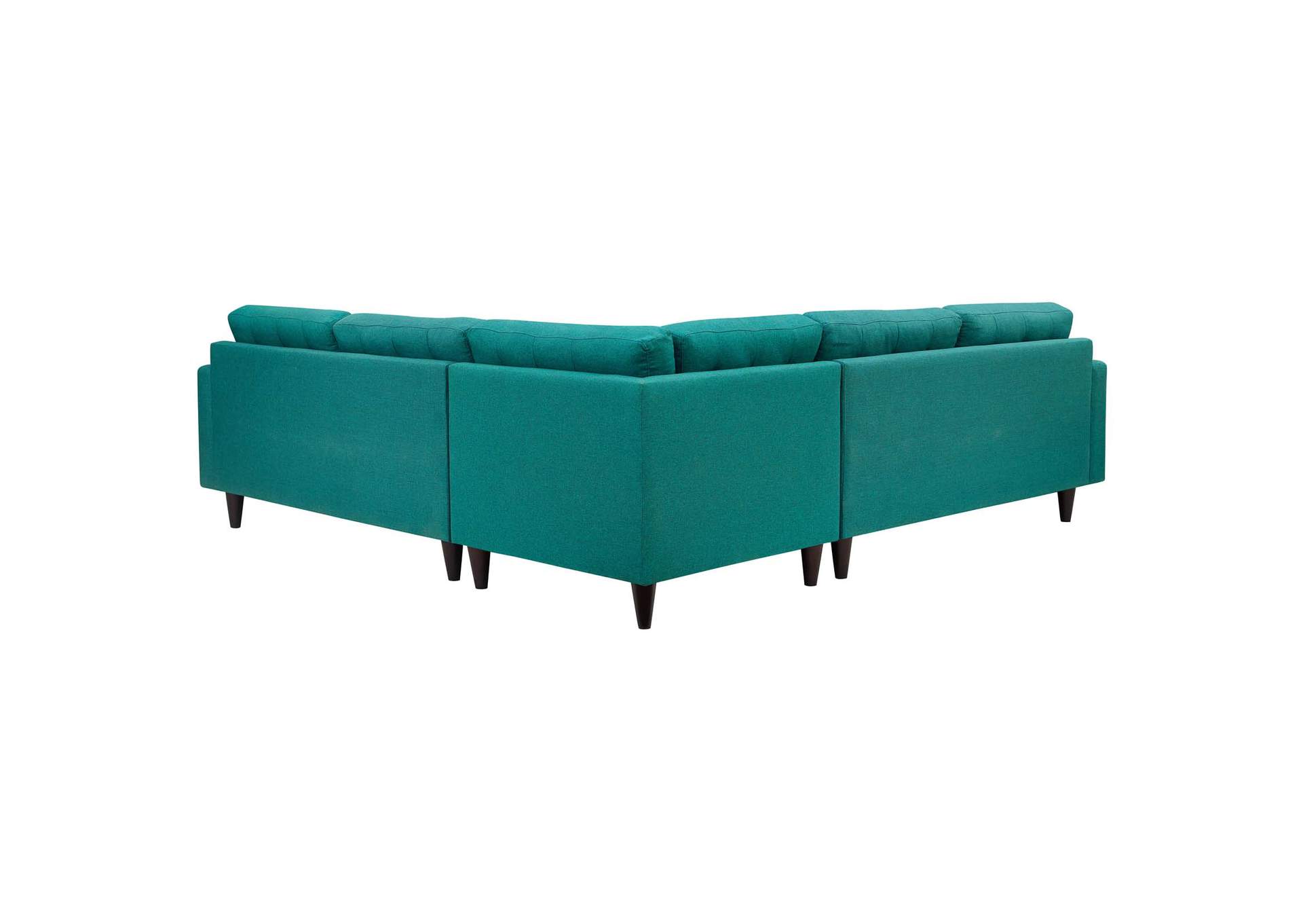 Teal Empress 3 Piece Upholstered Fabric Sectional Sofa Set,Modway