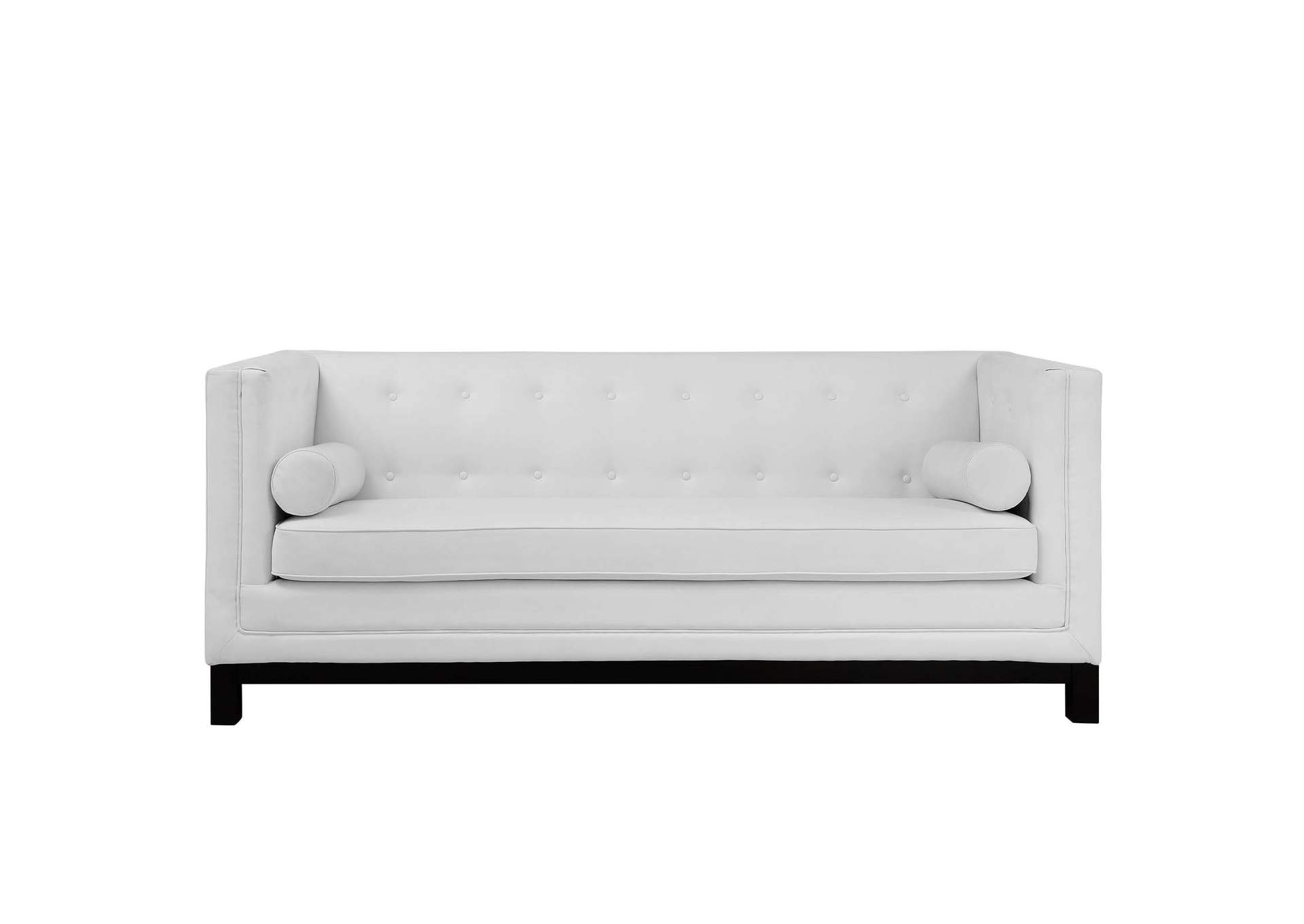 White Imperial Bonded Leather Sofa,Modway