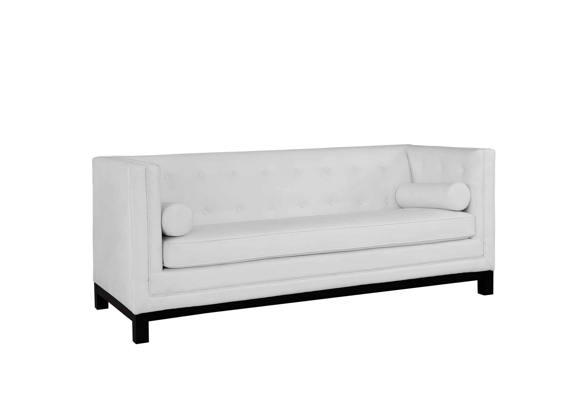 White Imperial Bonded Leather Sofa,Modway