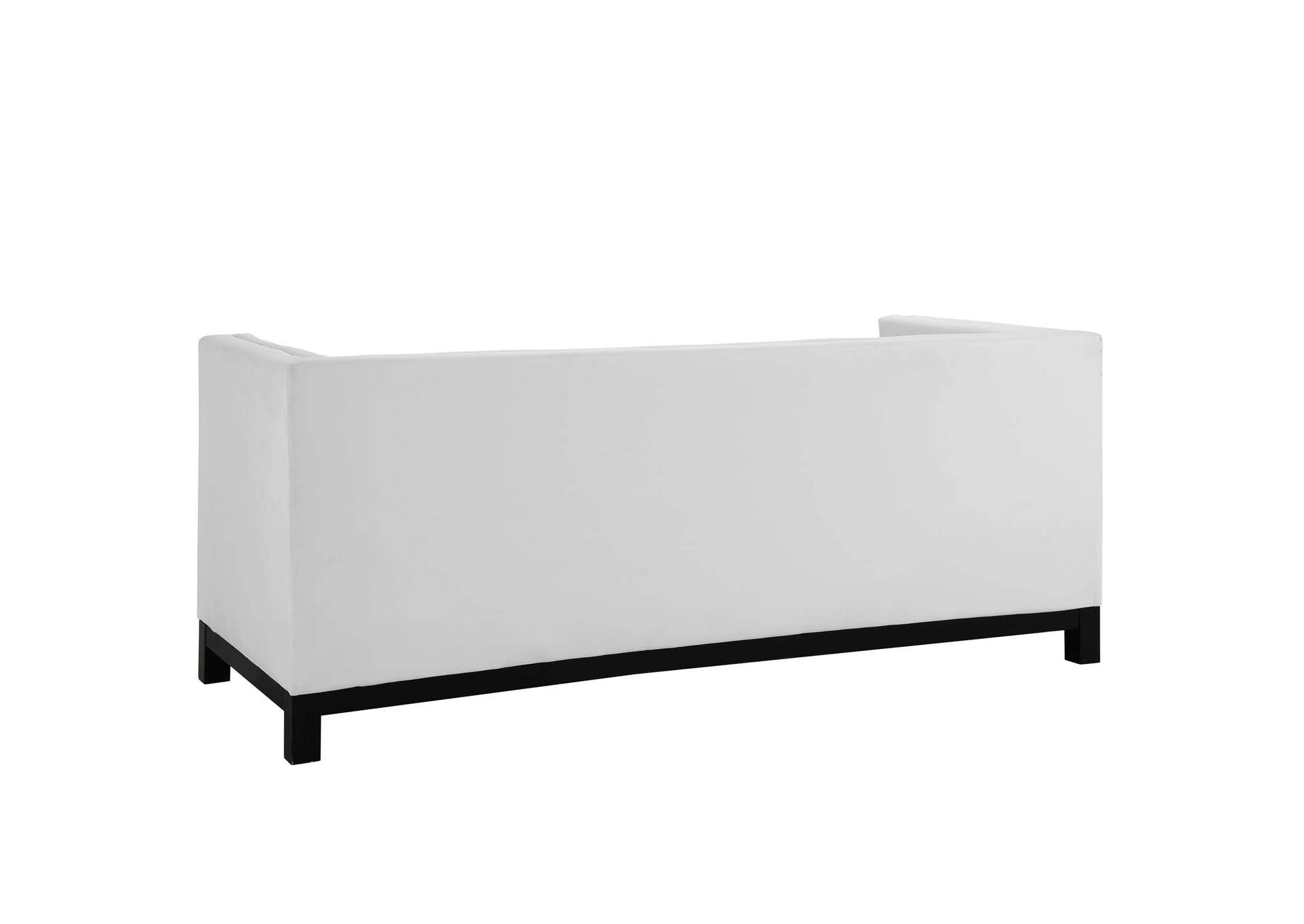 White Imperial Bonded Leather Sofa,Modway