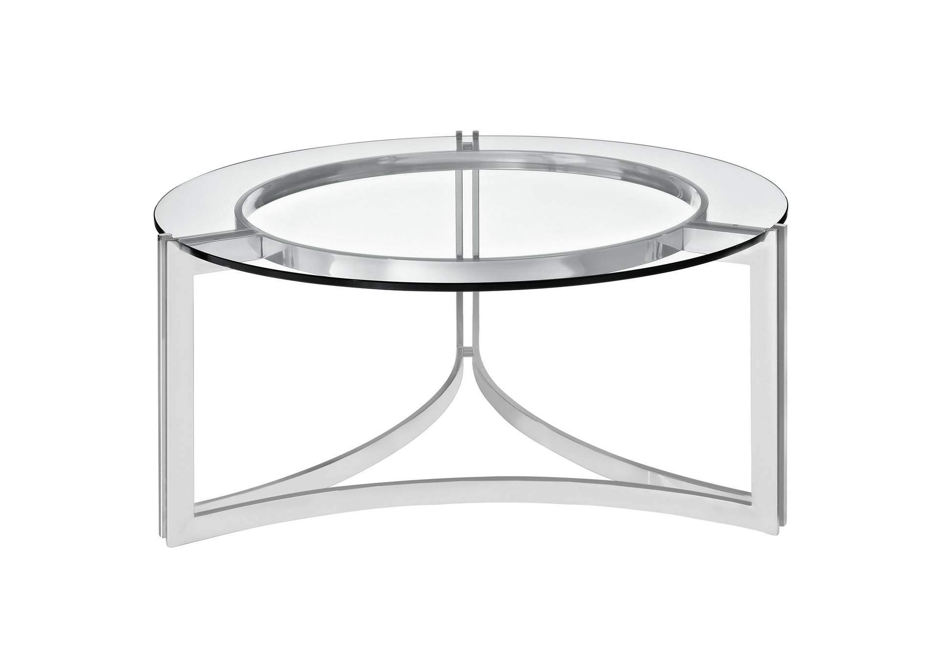 Silver Signet Stainless Steel Coffee Table,Modway