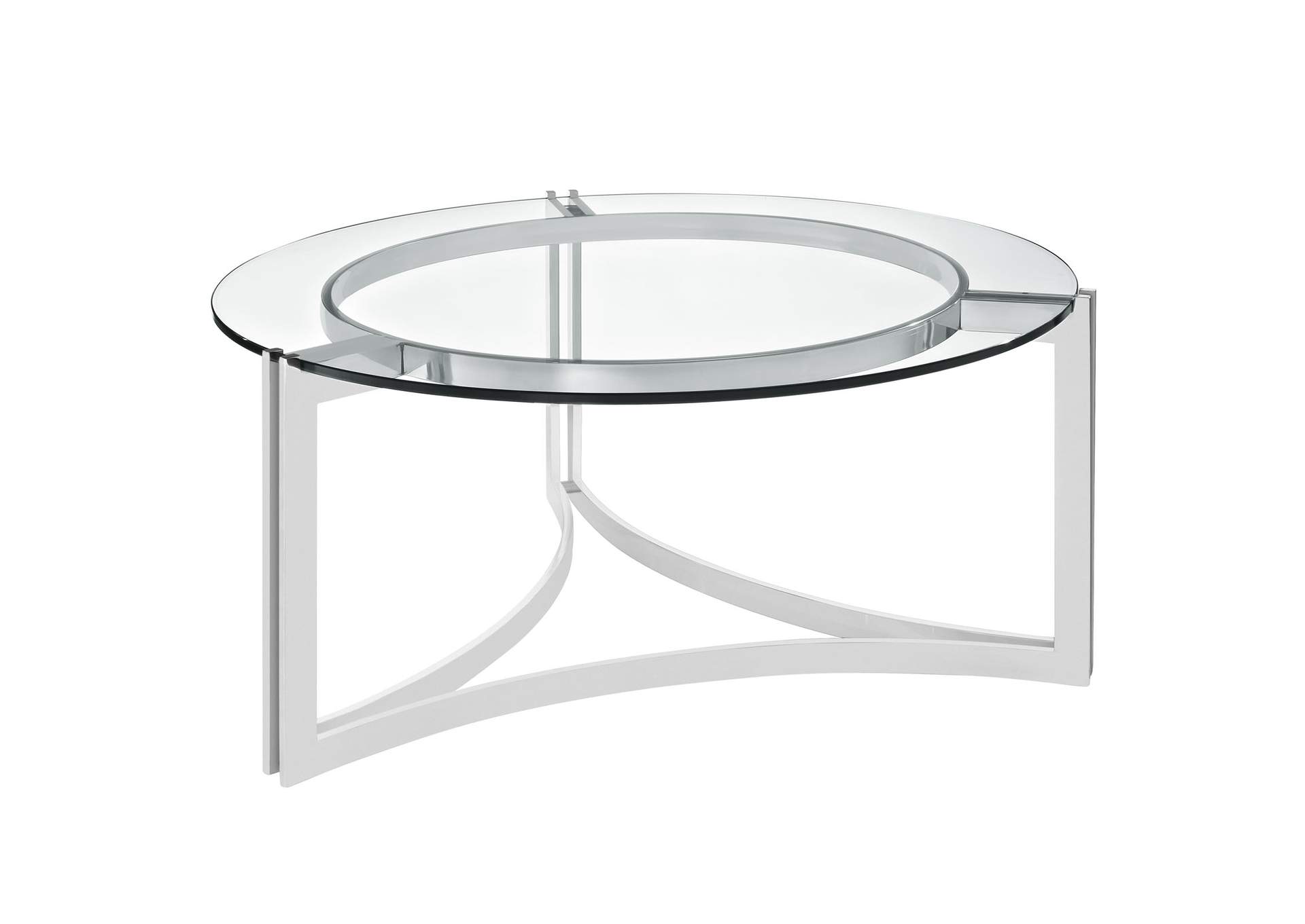 Silver Signet Stainless Steel Coffee Table,Modway