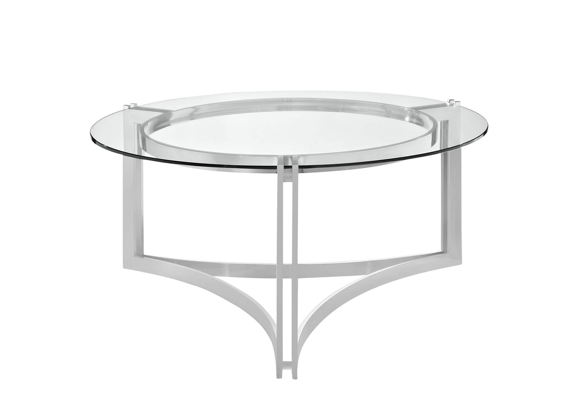 Silver Signet Stainless Steel Coffee Table,Modway