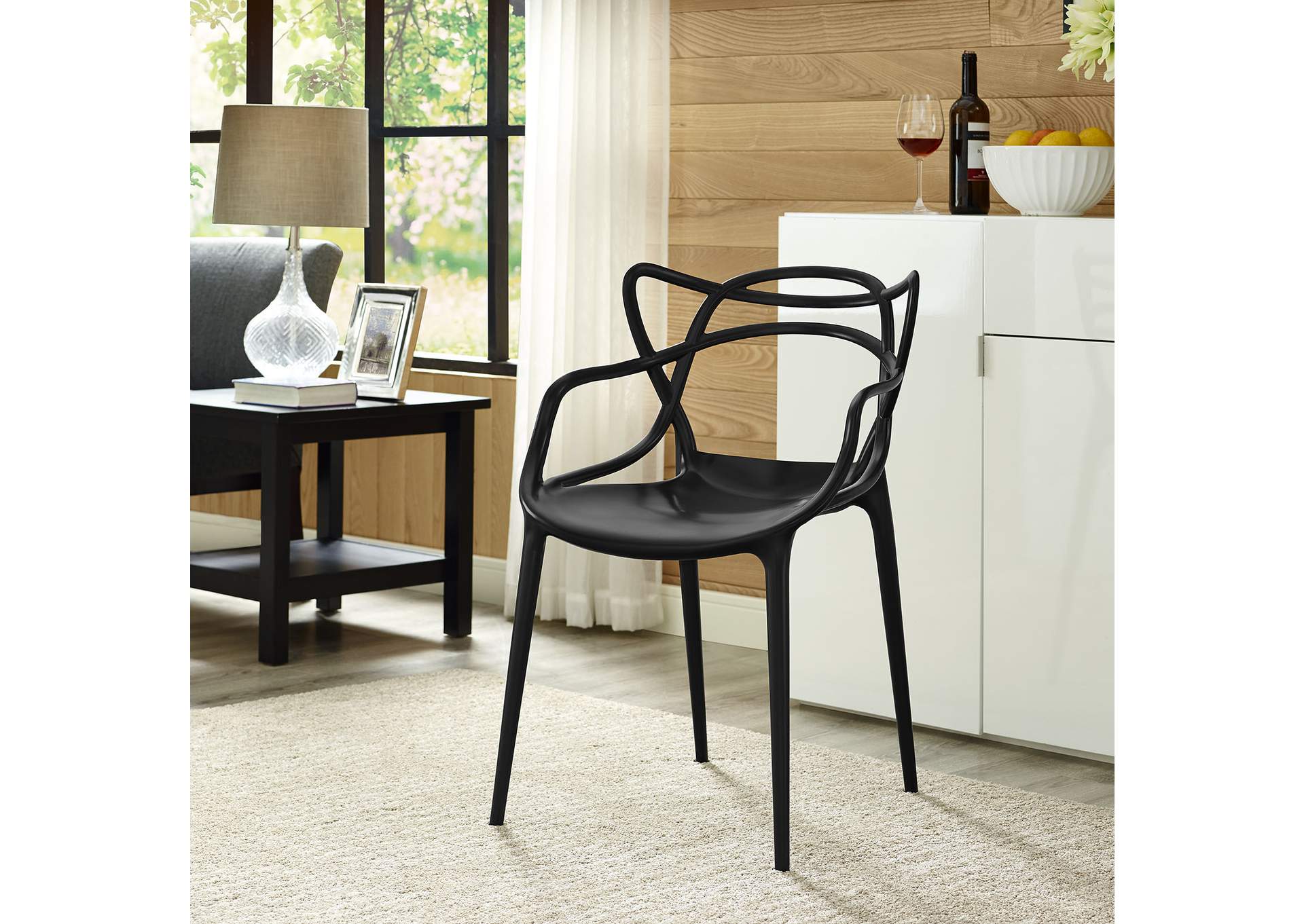 Black Entangled Arm Dining Chair,Modway