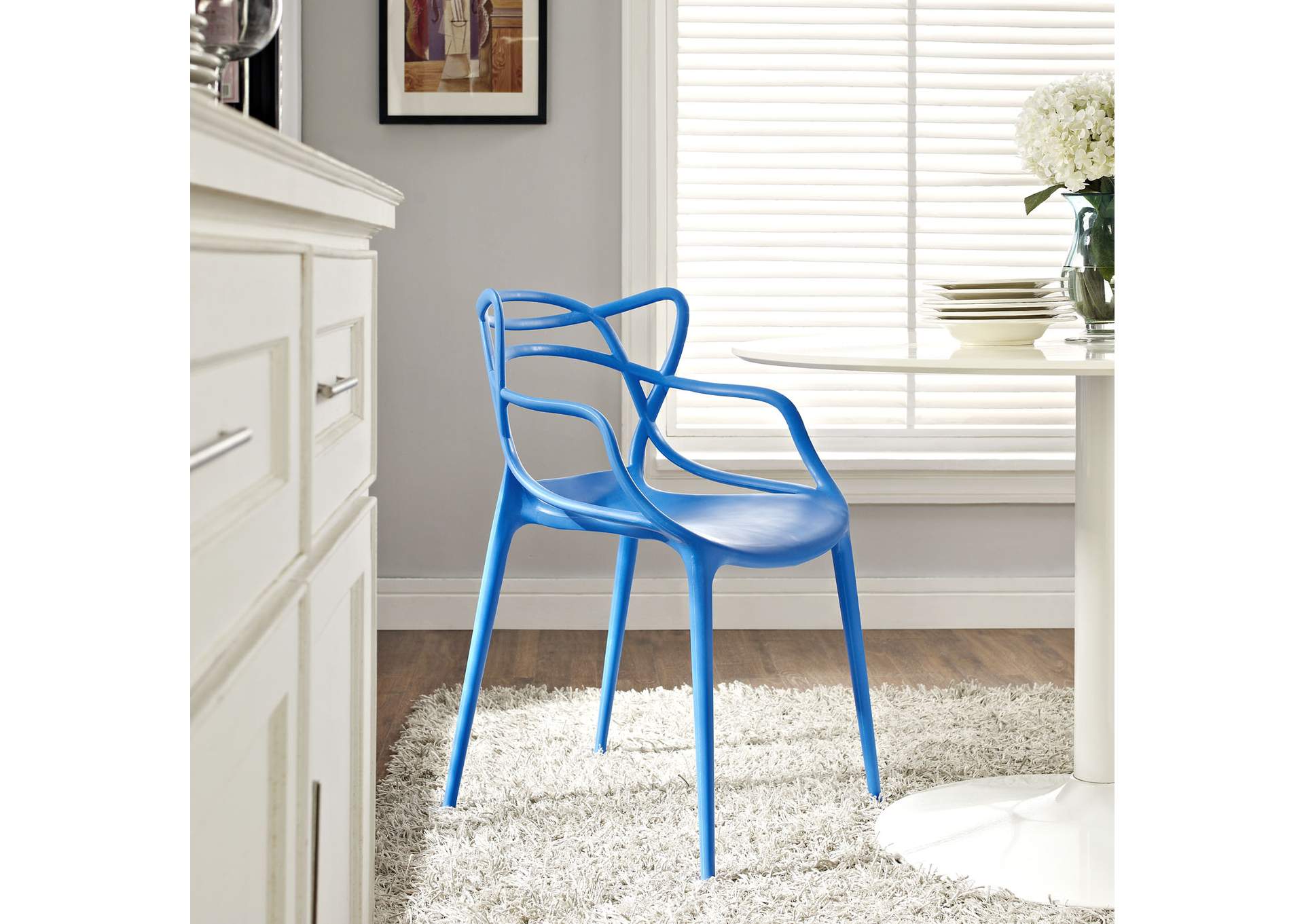 Blue Entangled Arm Dining Chair,Modway