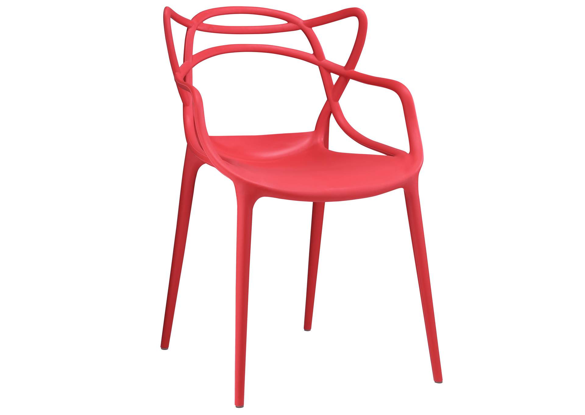 Red Entangled Arm Dining Chair,Modway