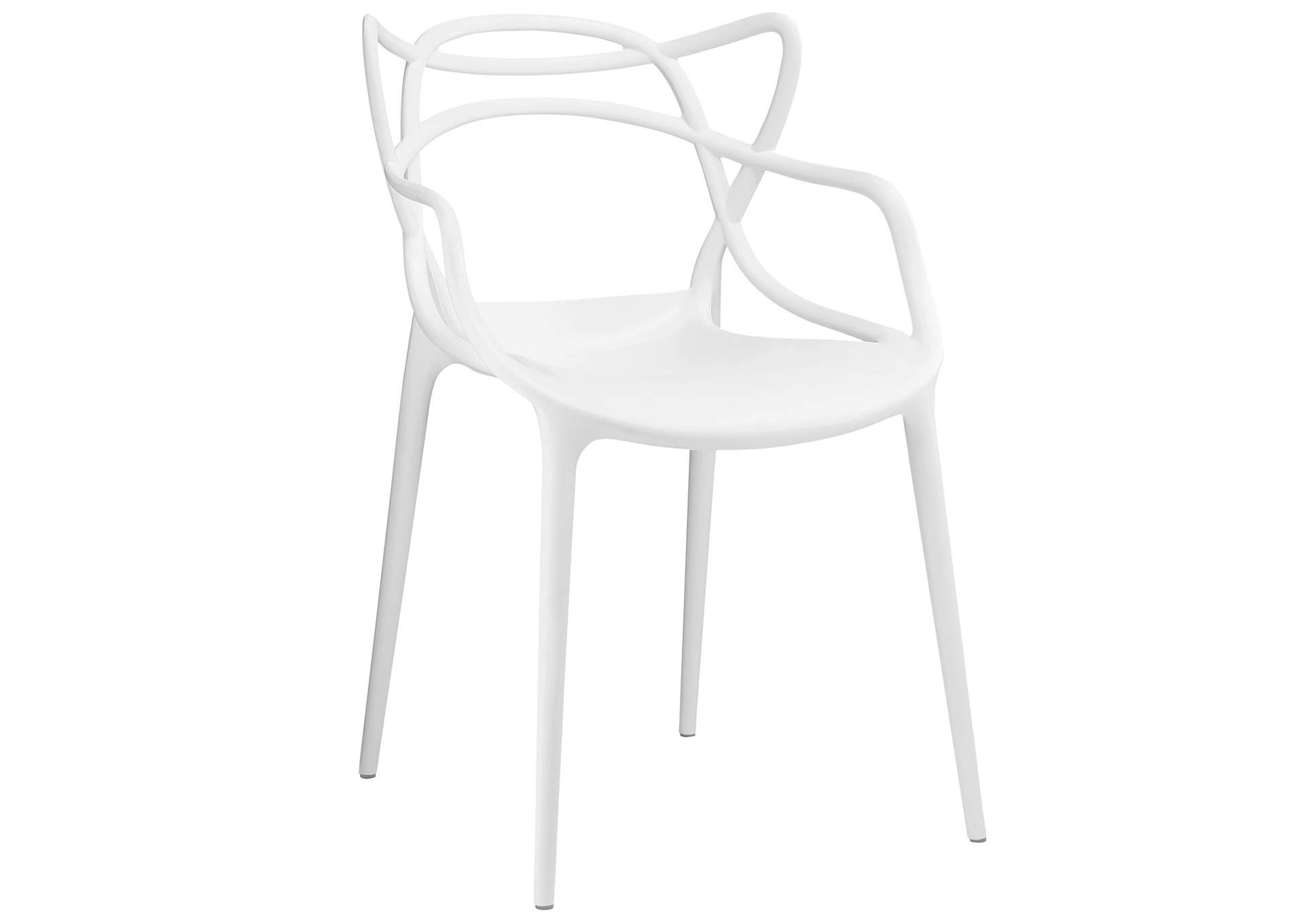 White Entangled Arm Dining Chair,Modway