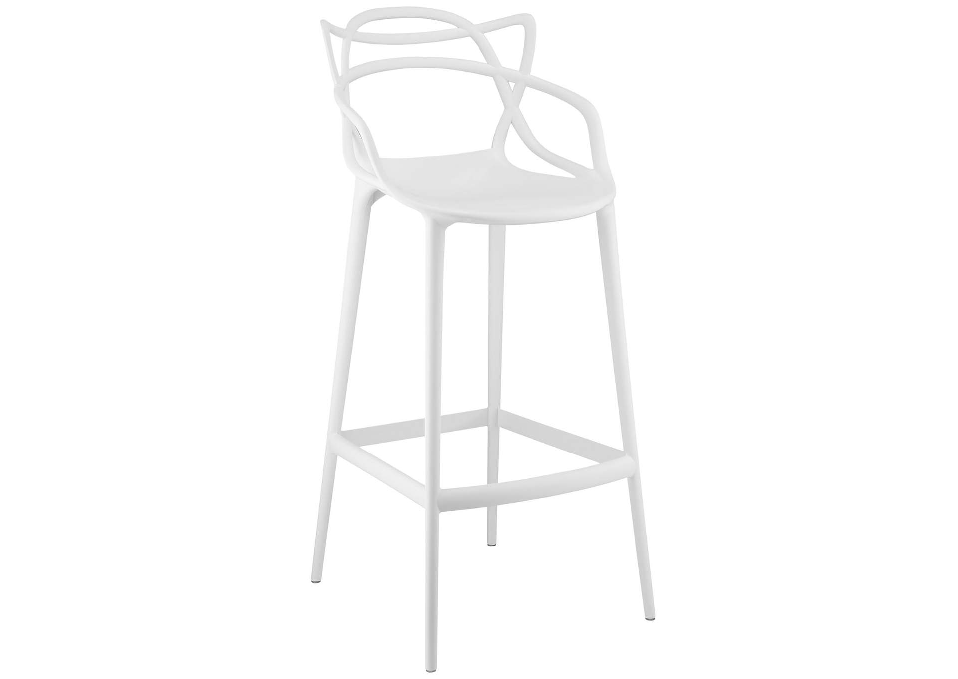 White Entangled Bar Stool,Modway