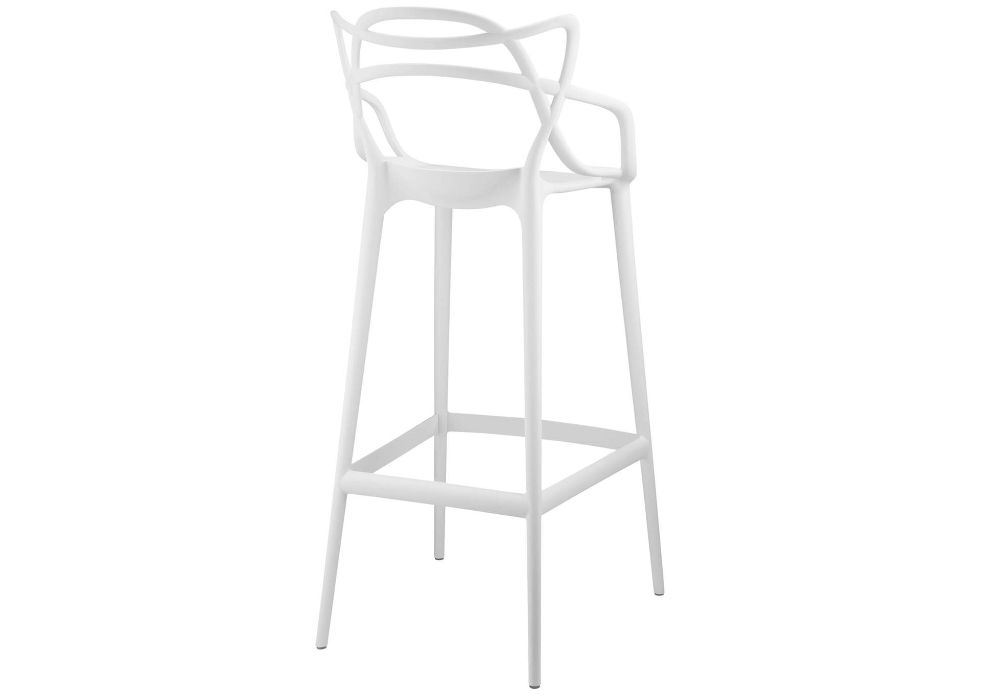 White Entangled Bar Stool,Modway