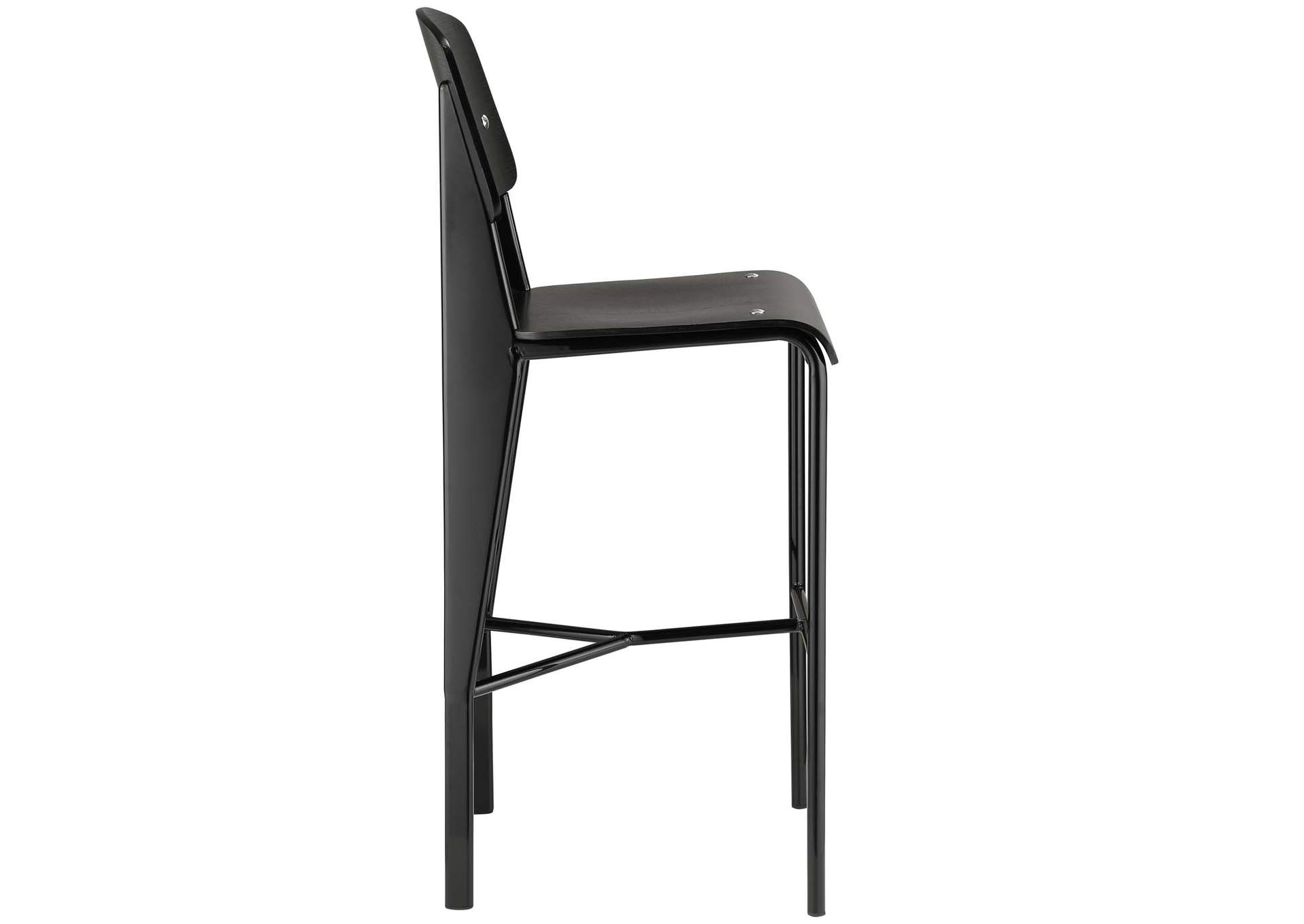 Black Black Cabin Bar Stool,Modway