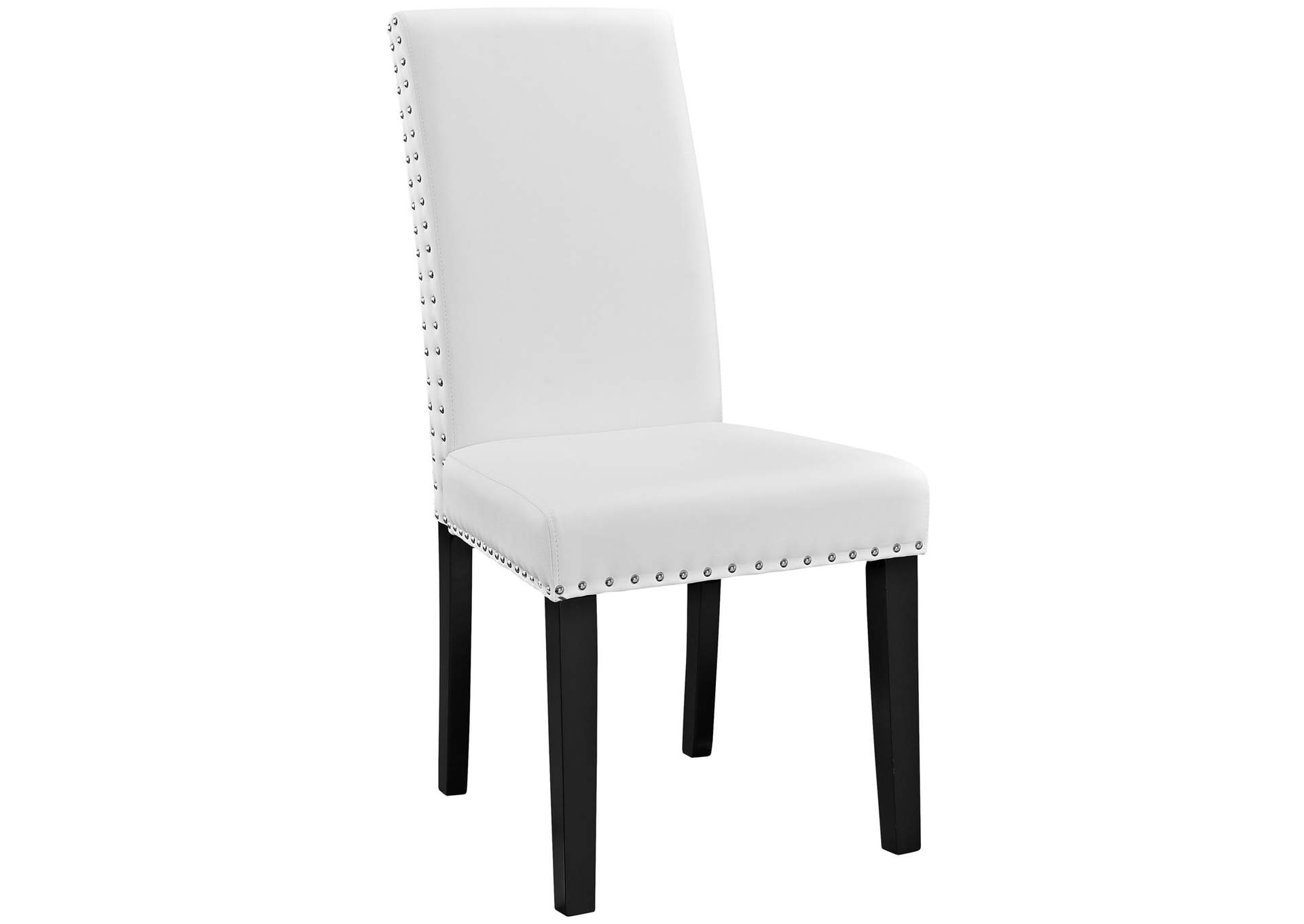 White Parcel Dining Faux Leather Side Chair,Modway