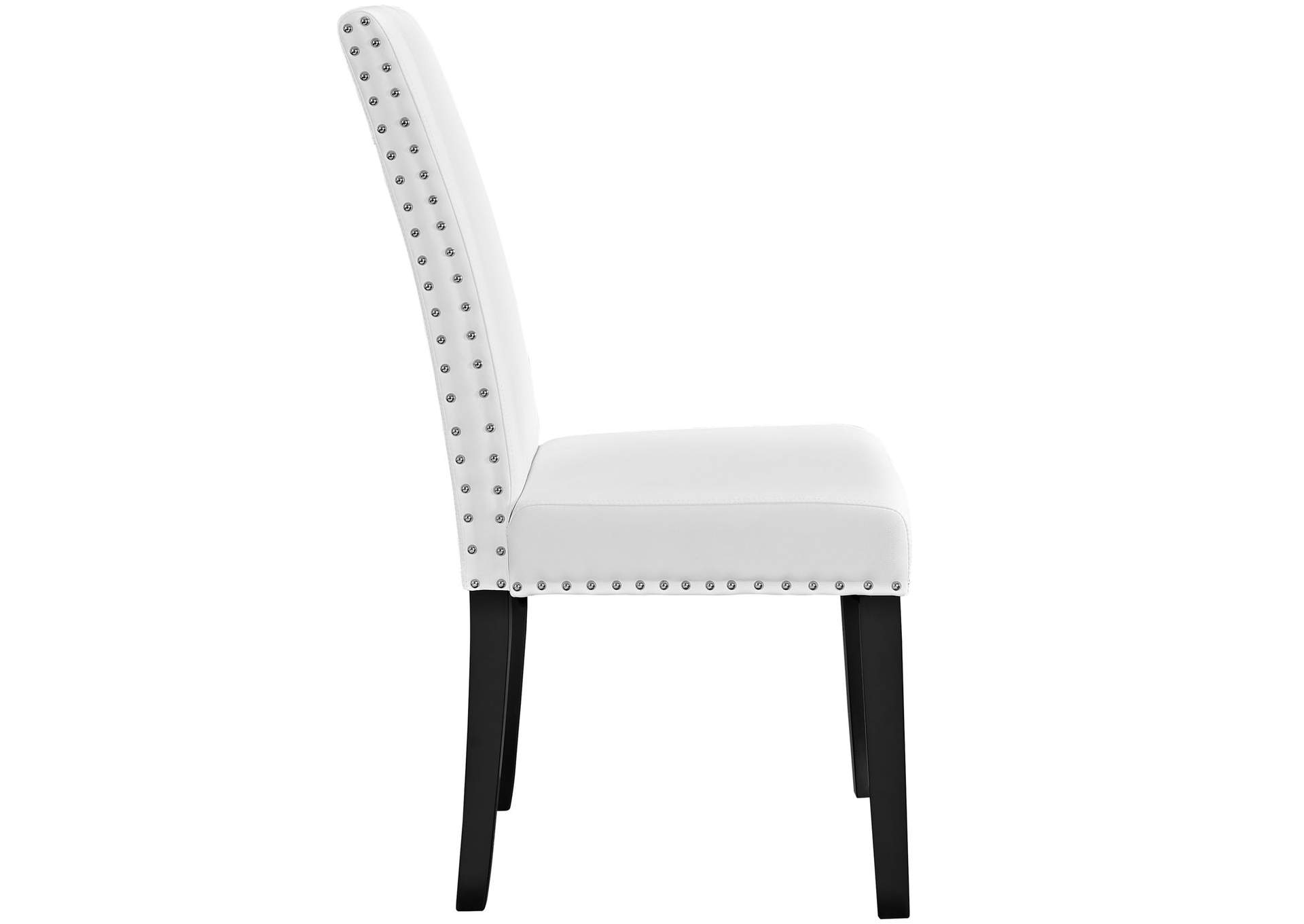 White Parcel Dining Faux Leather Side Chair,Modway