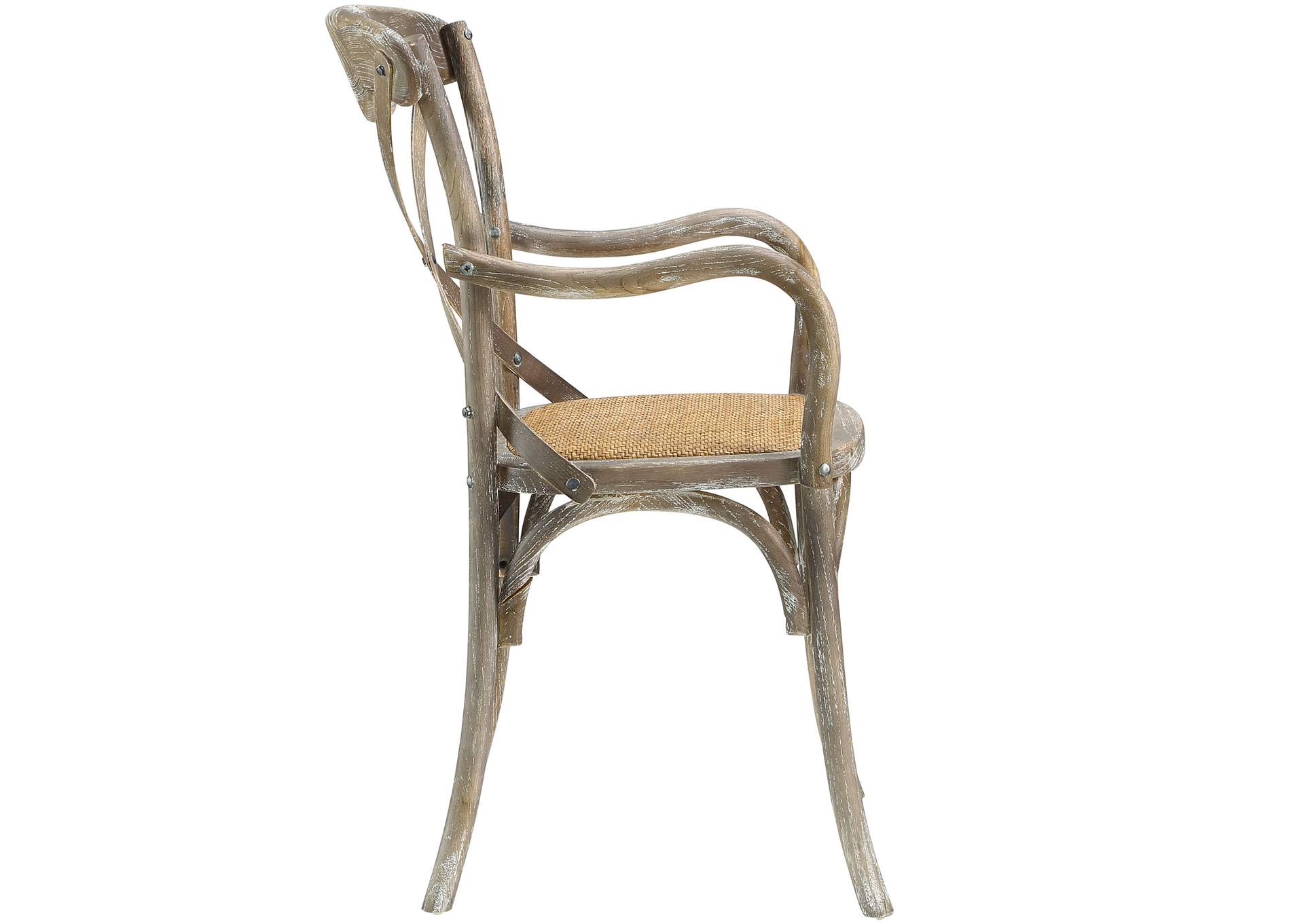 Gray Gear Arm Dining Chair,Modway