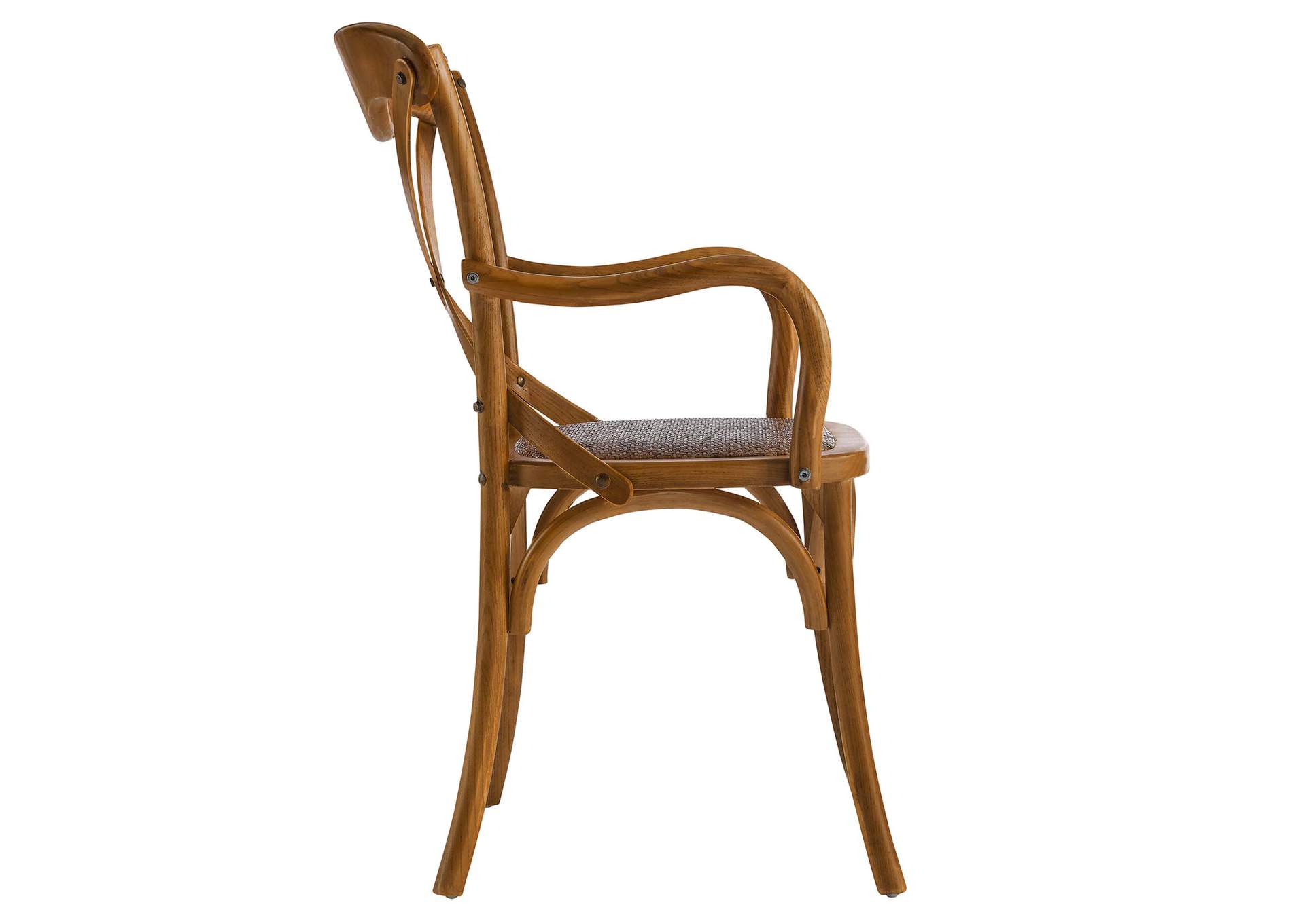 Walnut Gear Arm Dining Chair,Modway