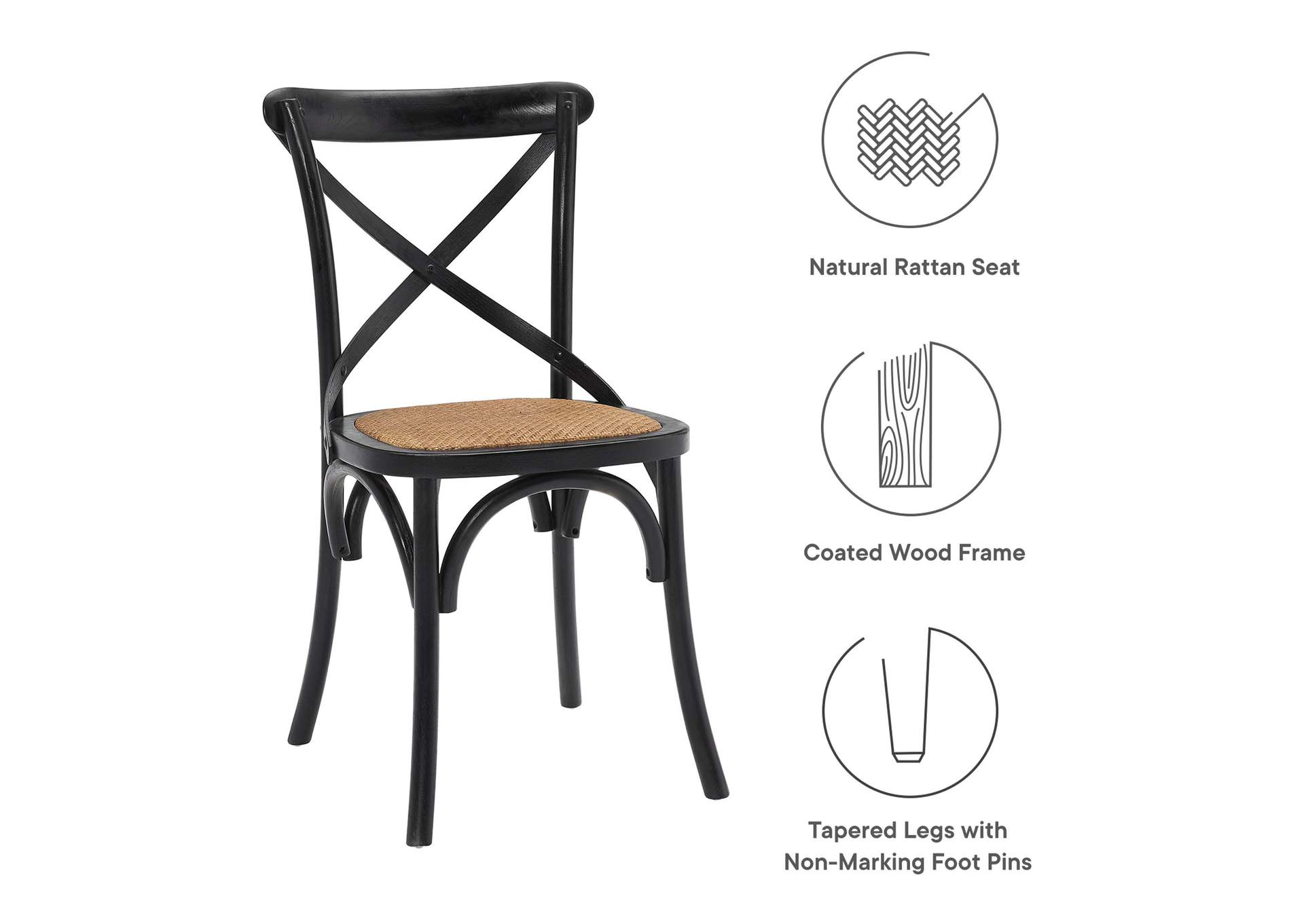 Black Gear Dining Side Chair,Modway