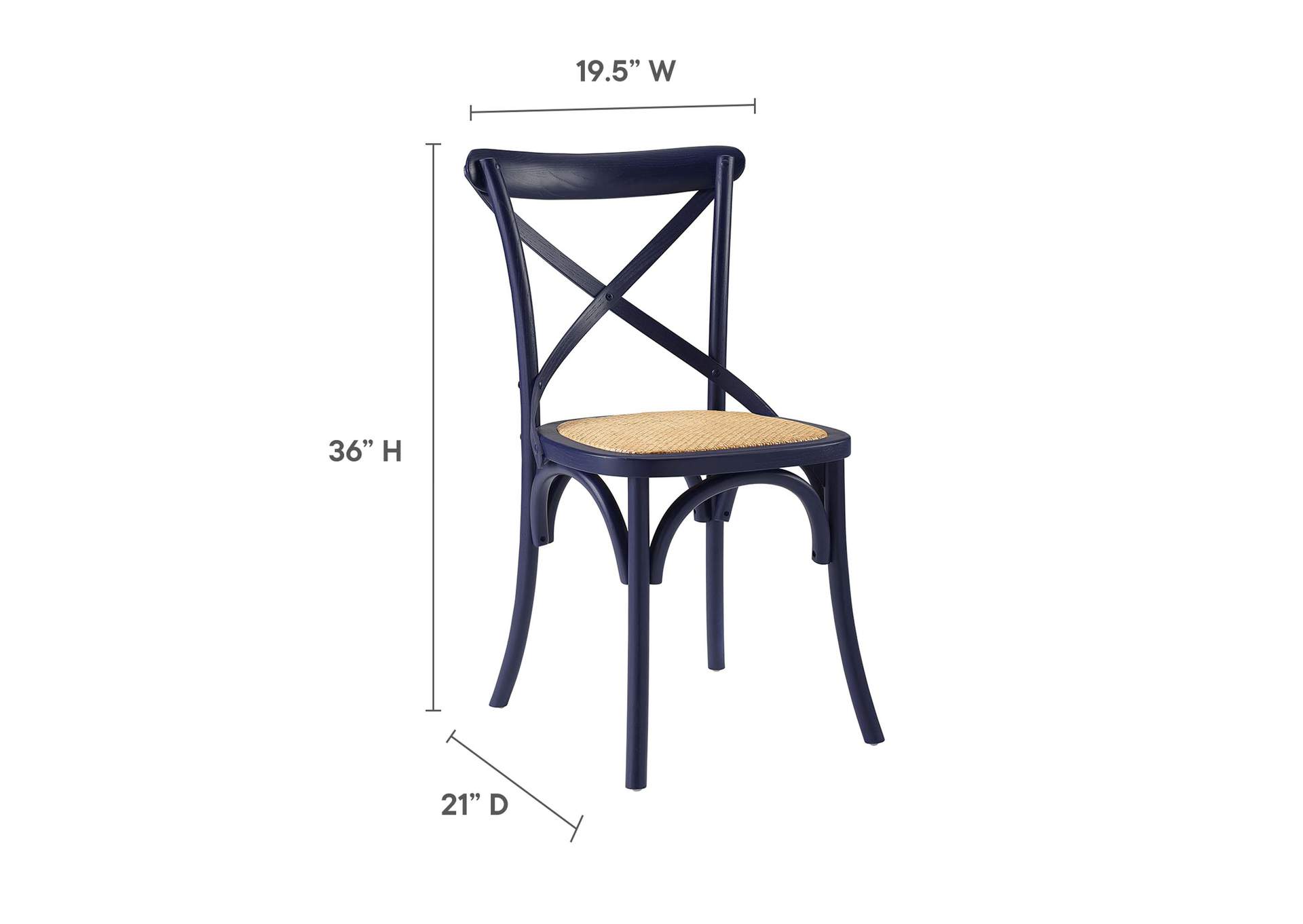 Midnight Blue Gear Dining Side Chair,Modway