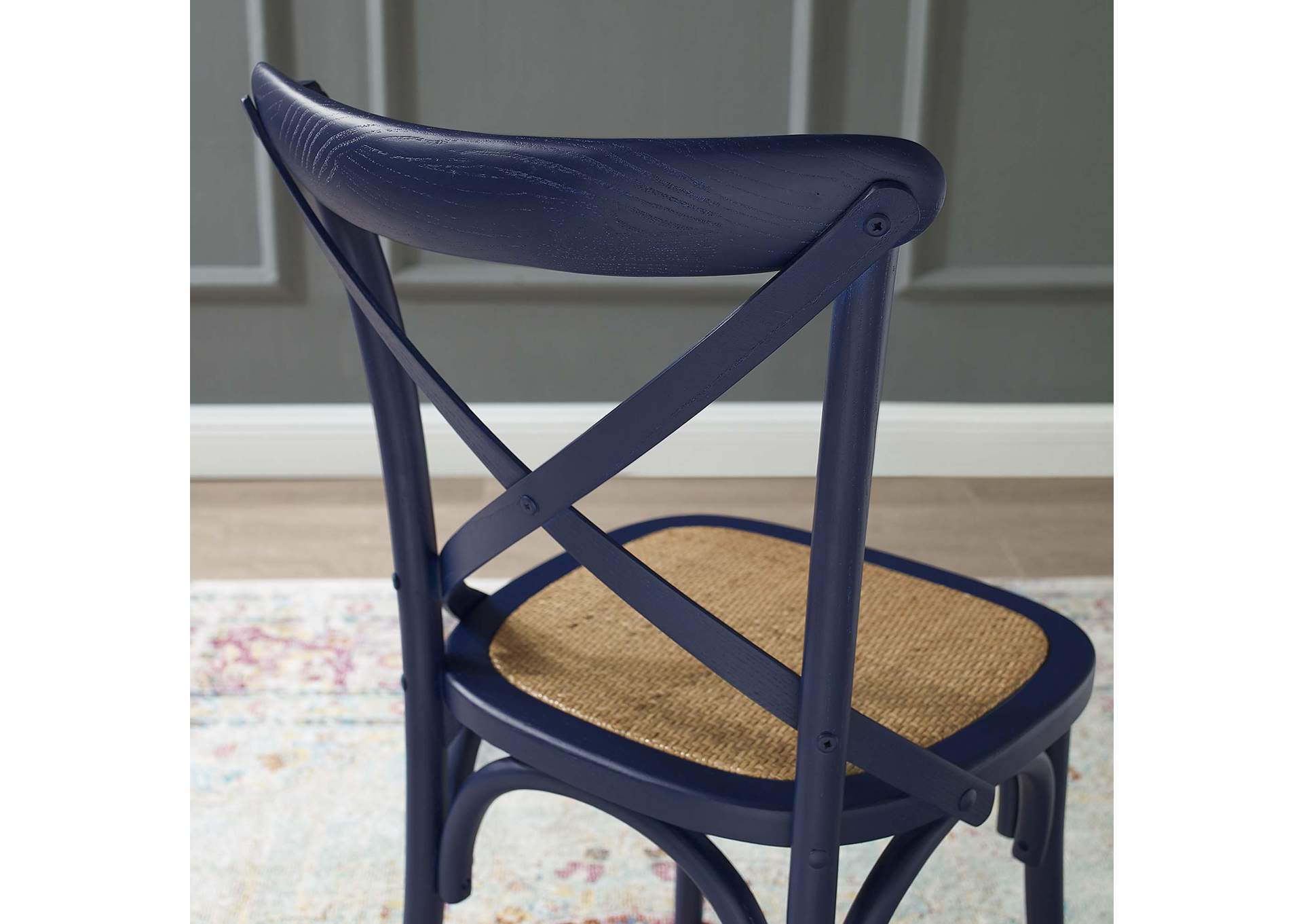 Midnight Blue Gear Dining Side Chair,Modway