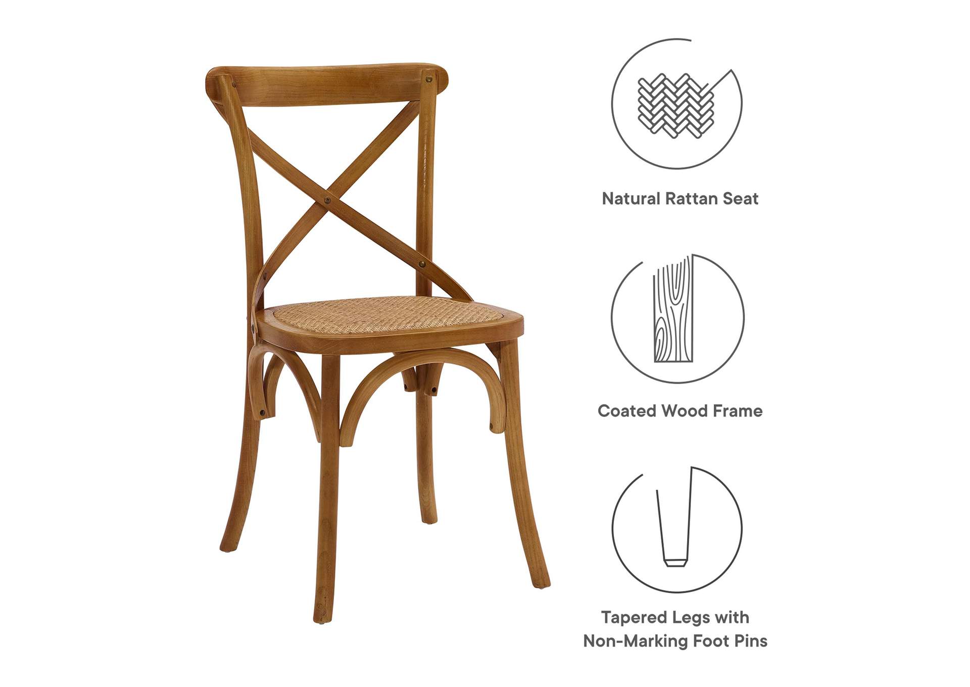 Walnut Gear Dining Side Chair,Modway