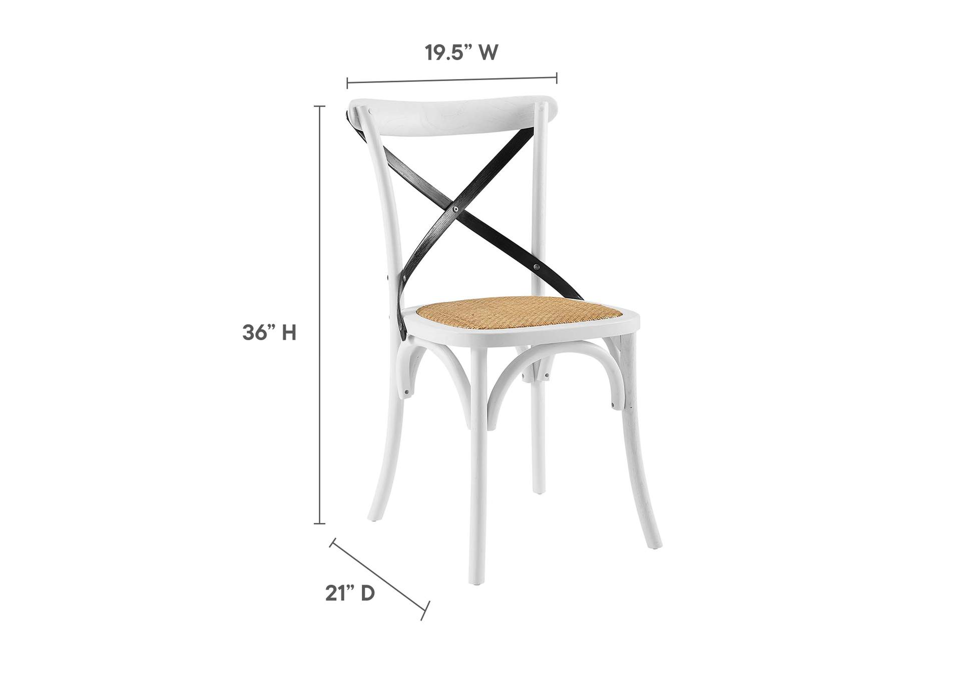 White Black Gear Dining Side Chair,Modway