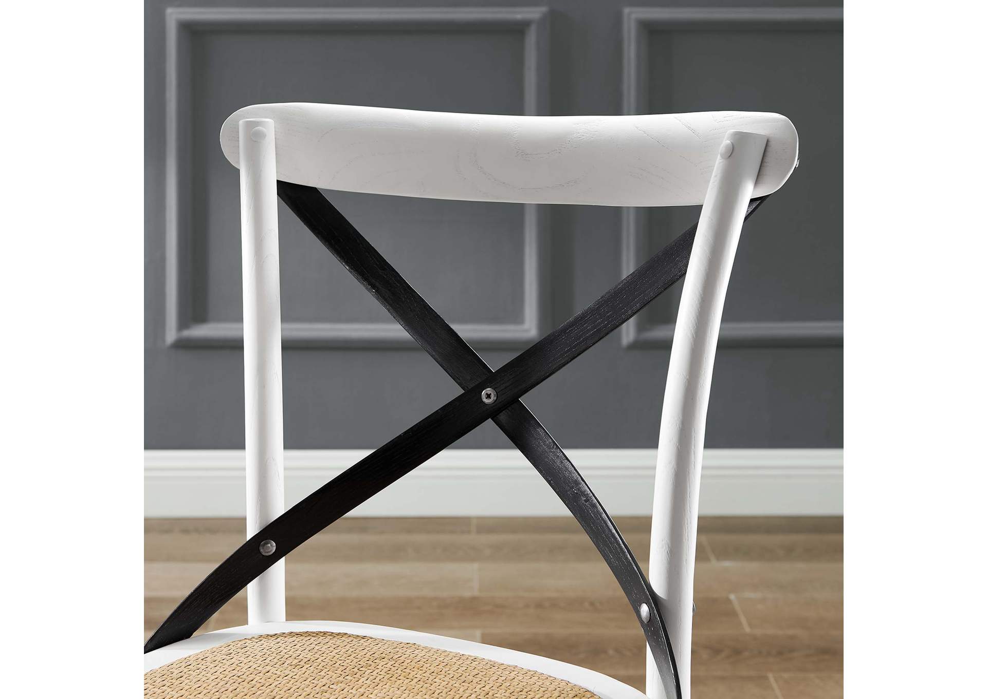 White Black Gear Dining Side Chair,Modway