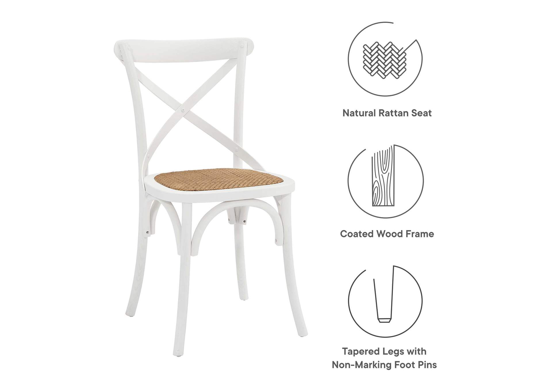 White Gear Dining Side Chair,Modway