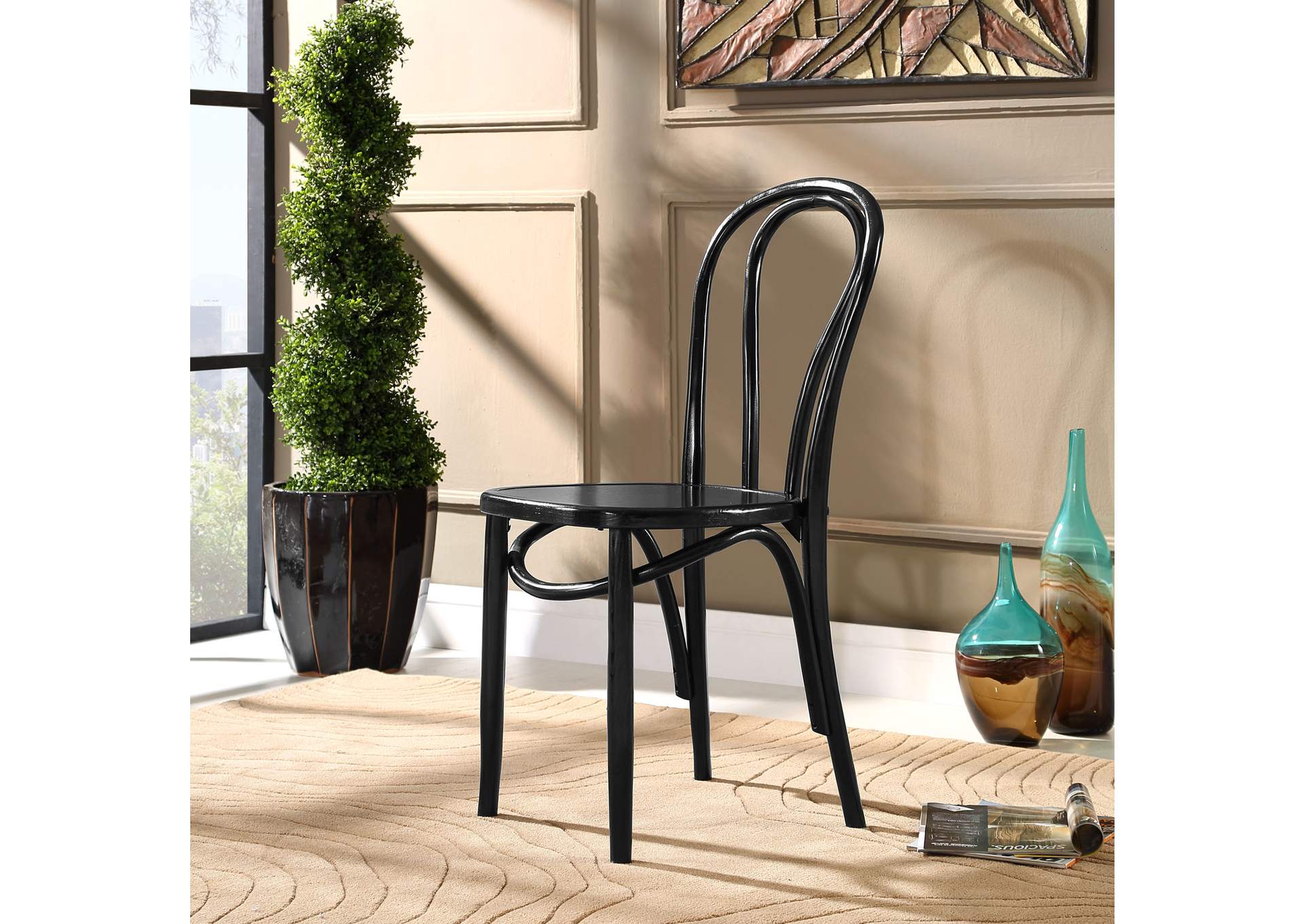 Black Eon Dining Side Chair,Modway