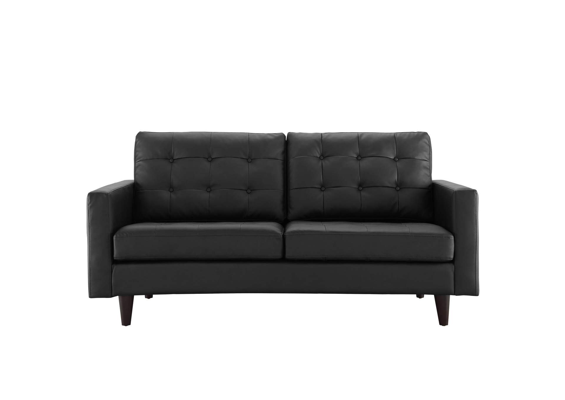 Black Empress Bonded Leather Loveseat,Modway