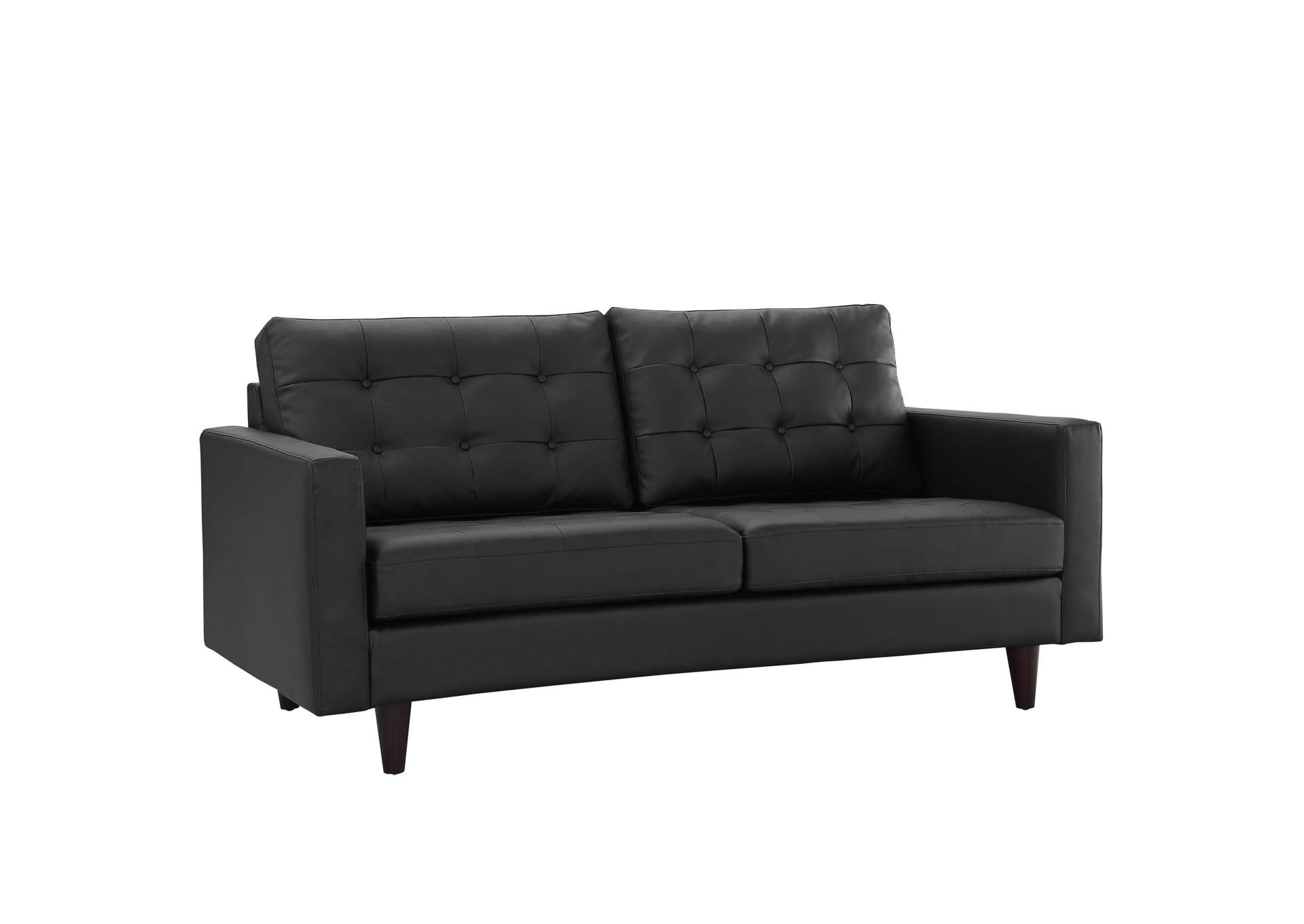 Black Empress Bonded Leather Loveseat,Modway