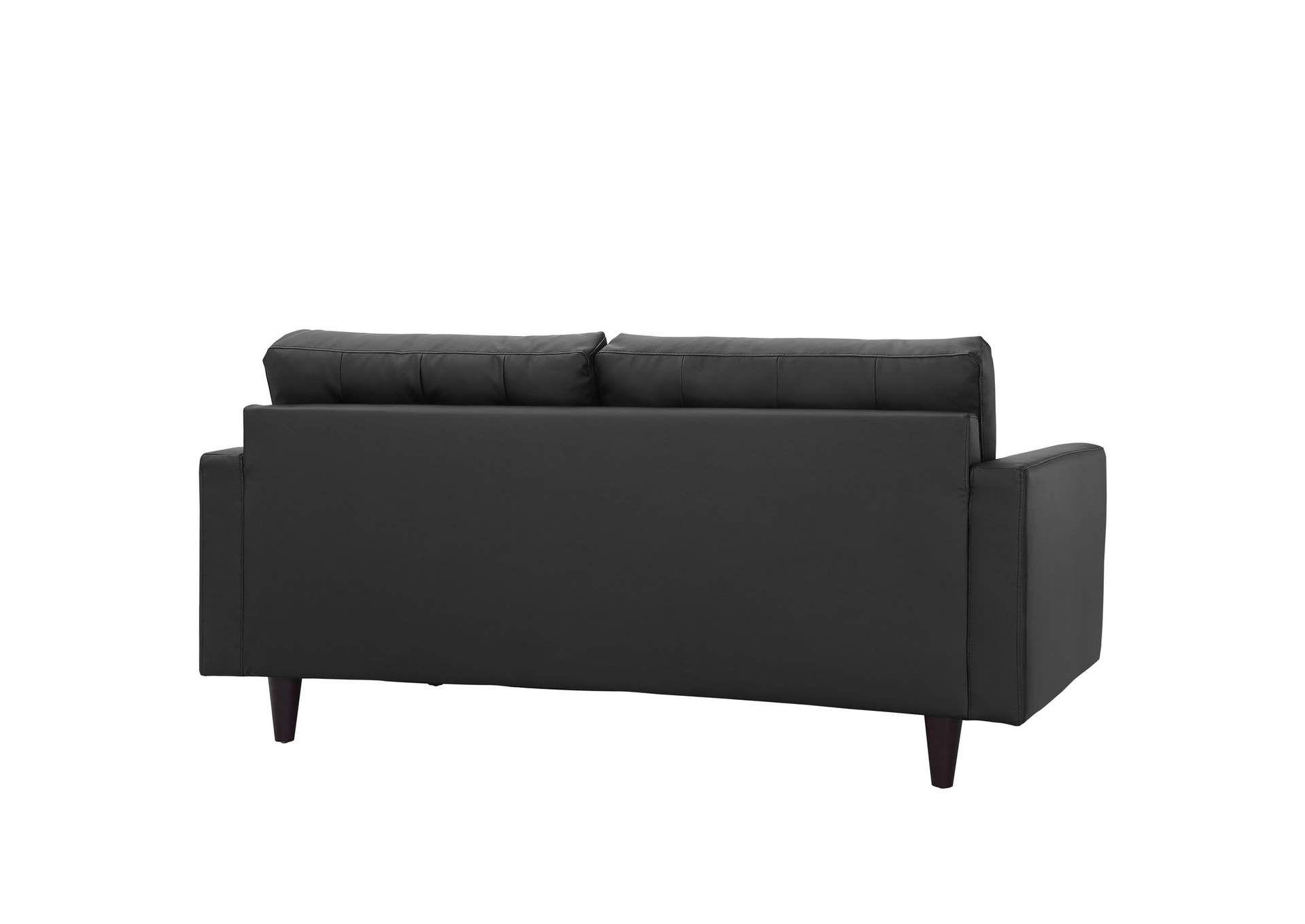 Black Empress Bonded Leather Loveseat,Modway